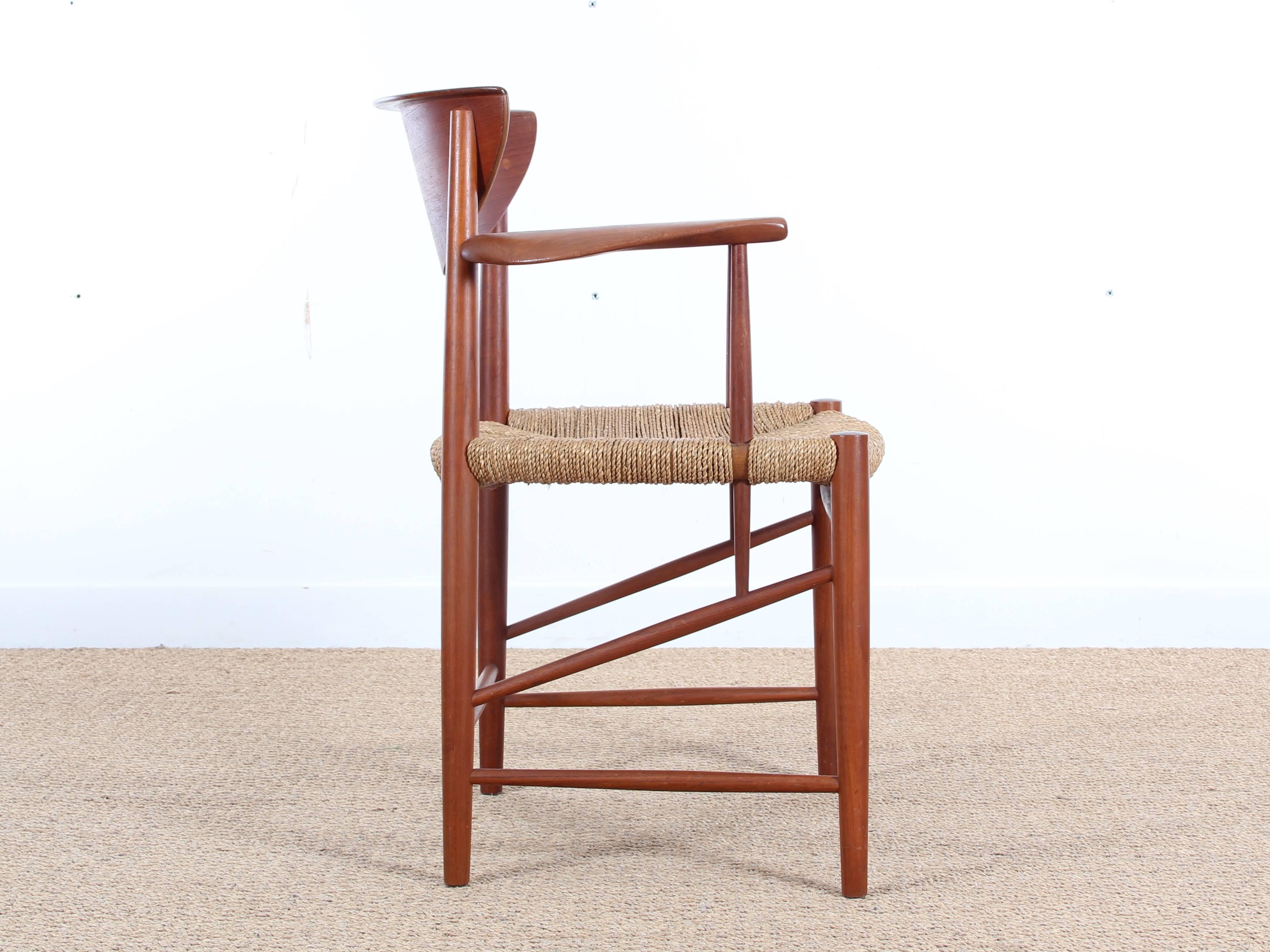 Mid-Century Modern Danish Pair of Armchairs and Set of Six Chairs in Teak 1