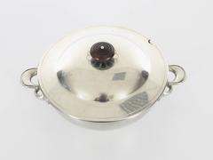 Mid-Century Modern Pot in White Disko Metal by Just Andersen