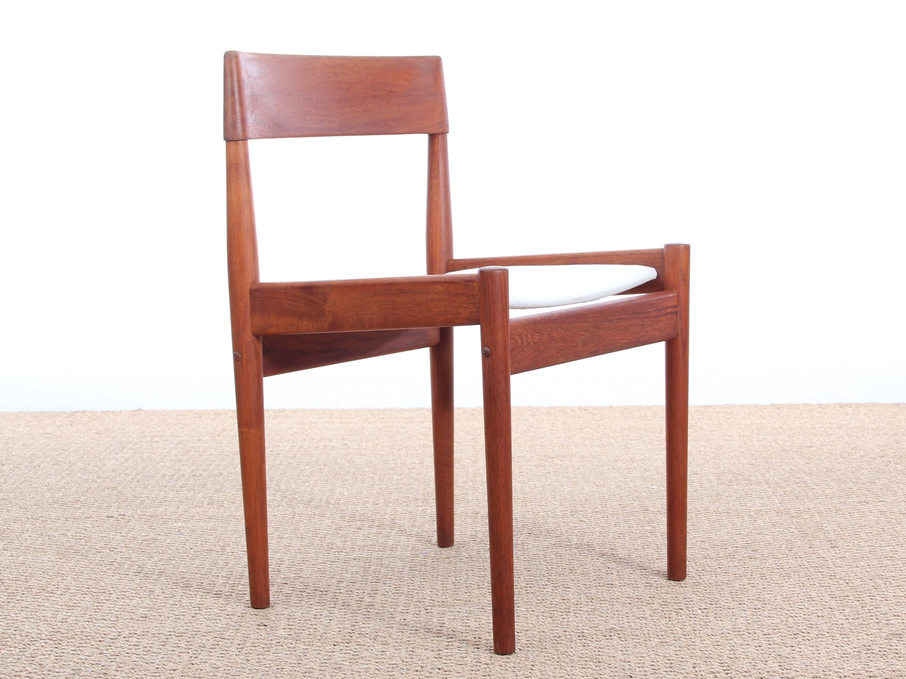 Mid-Century Modern Danish Set of Six Dining Chairs in Teak Model PJ3-2, Grete J In Excellent Condition In Courbevoie, FR