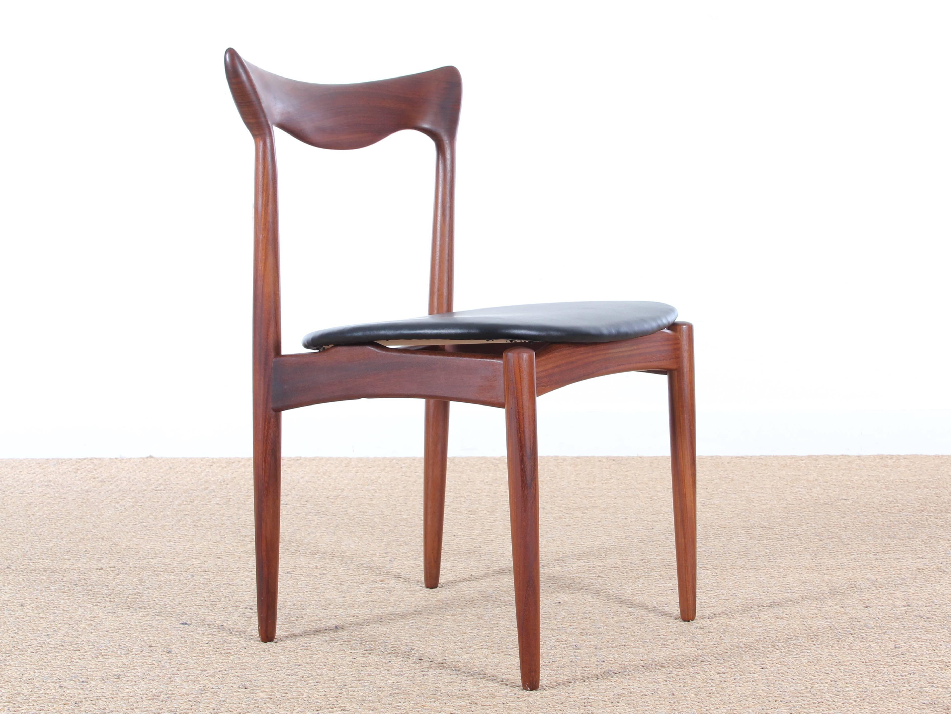 Danish Set of Four Scandinavian Chairs in Teak Designed by Henry Walter Klein For Sale