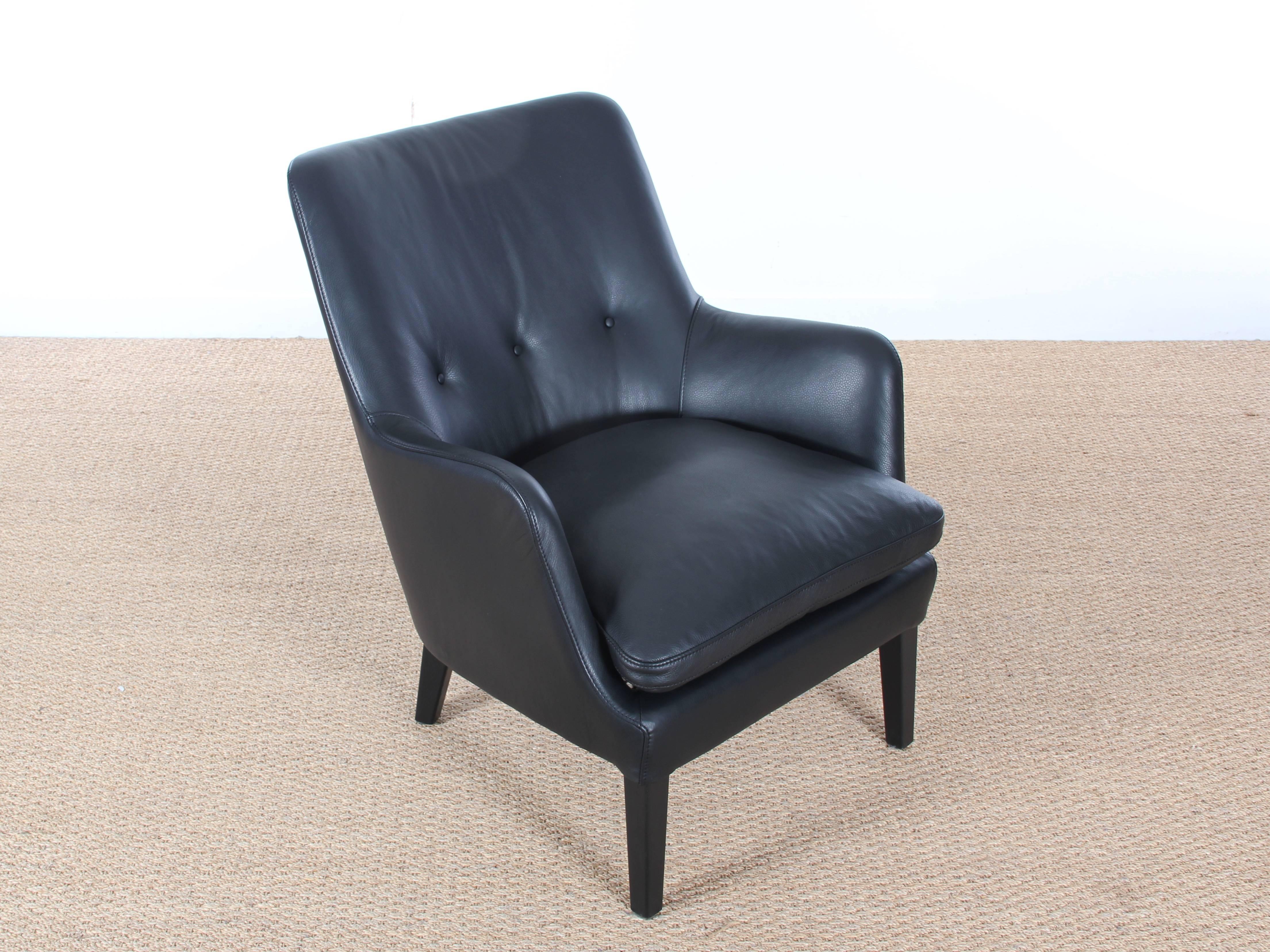 Mid-Century Modern Scandinavian Lounge Chair by Arne Vodder AV 53 New Release In New Condition For Sale In Courbevoie, FR