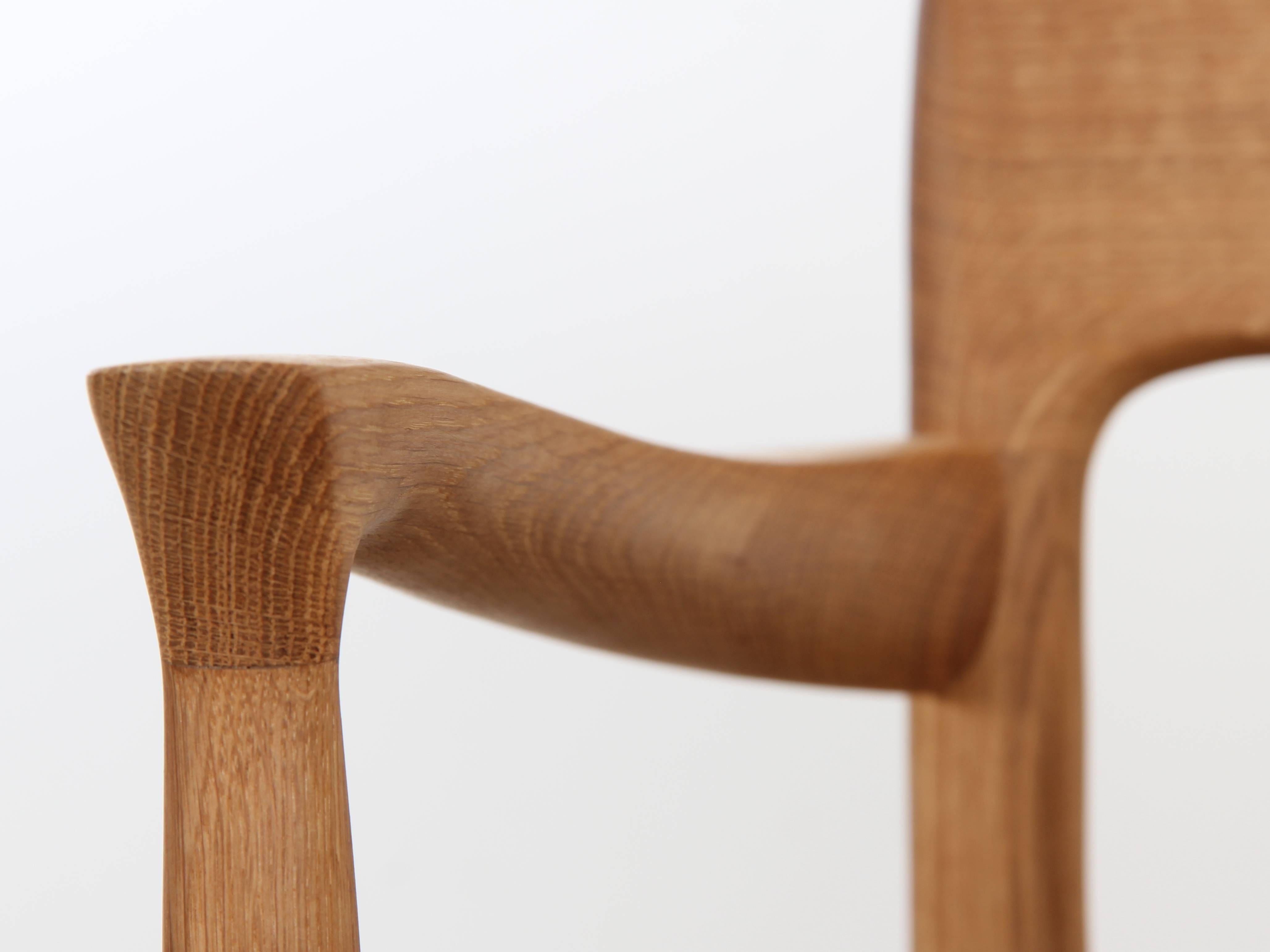 Mid-Century Modern Danish Armchair Model 56 in Oak and Papercord by Niels Møller For Sale 6