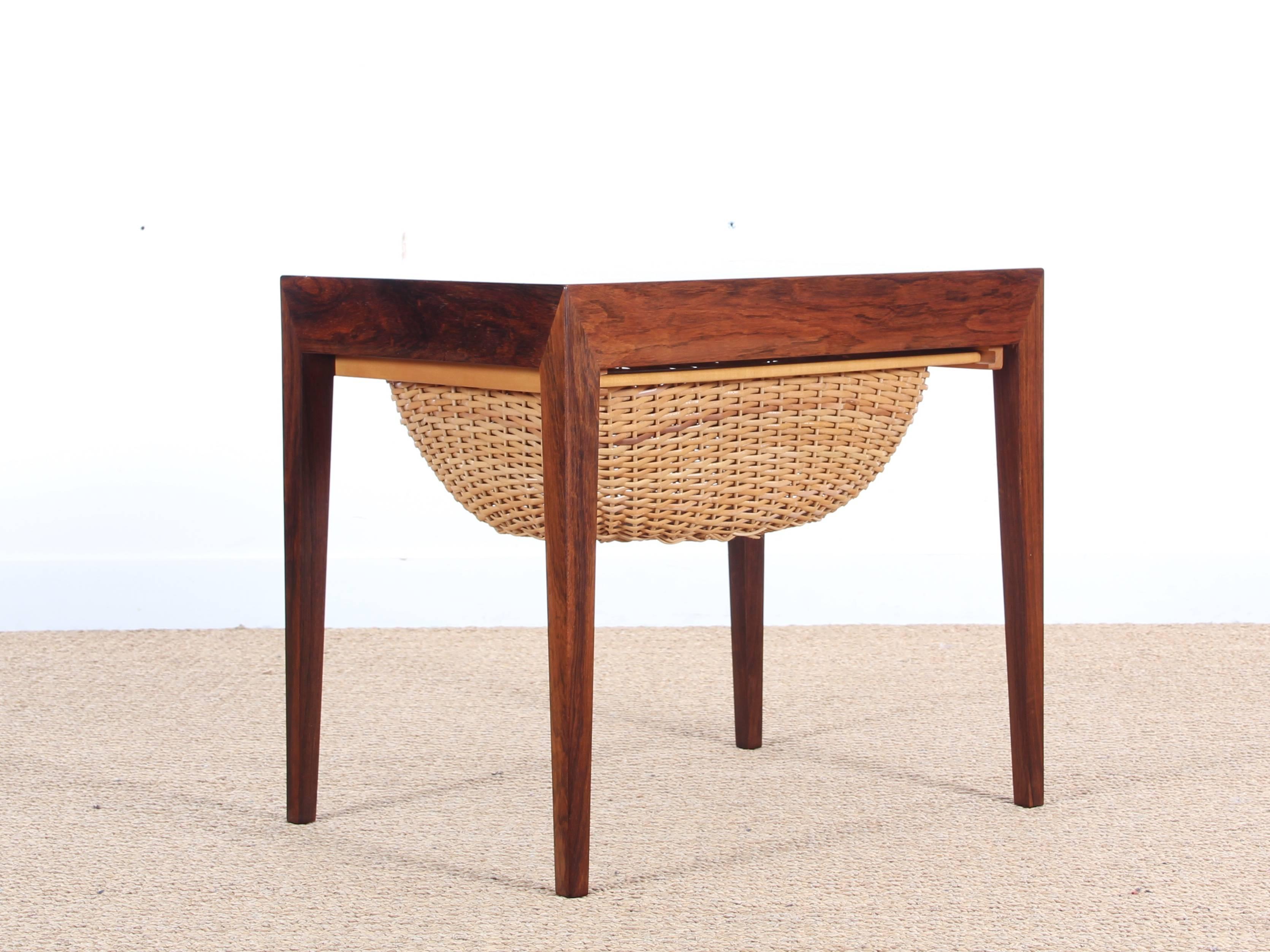 Danish Rosewood Sewing Table by Severin Hansen