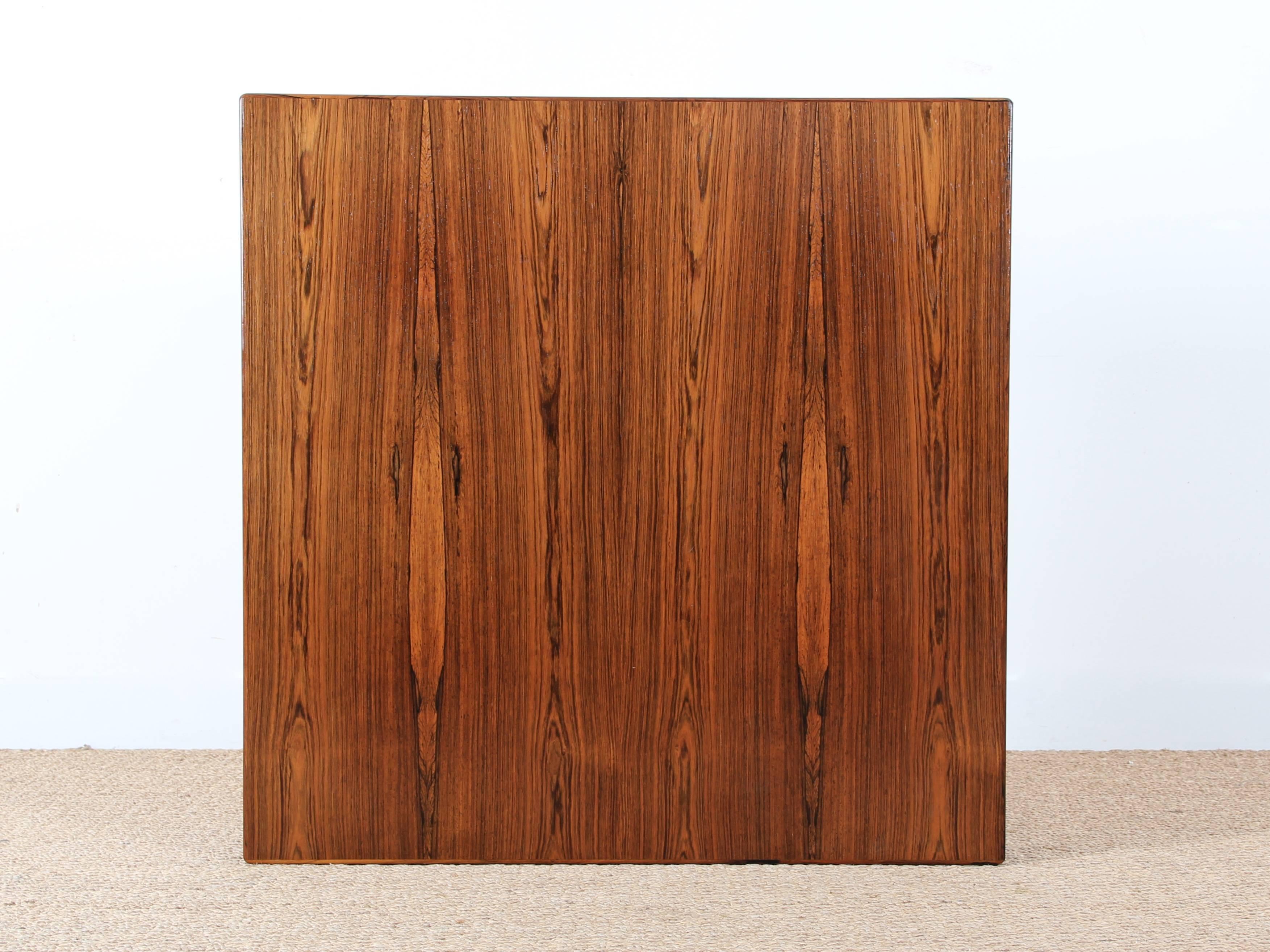 Danish Modern Square Coffee Table in Rosewood For Sale 1