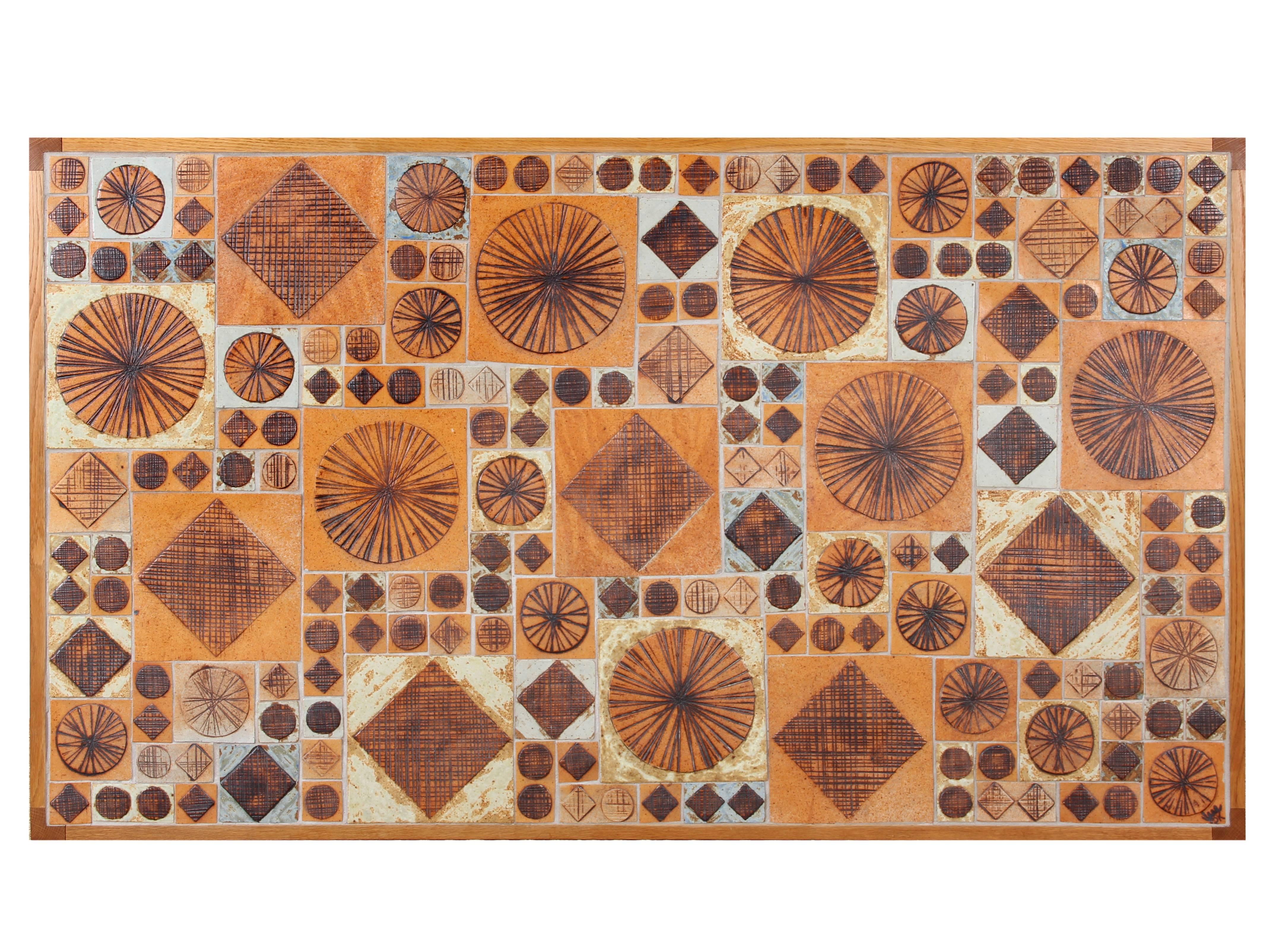 Late 20th Century Ceramic Tile Top Coffee Table, Designed by Tue Poulsen