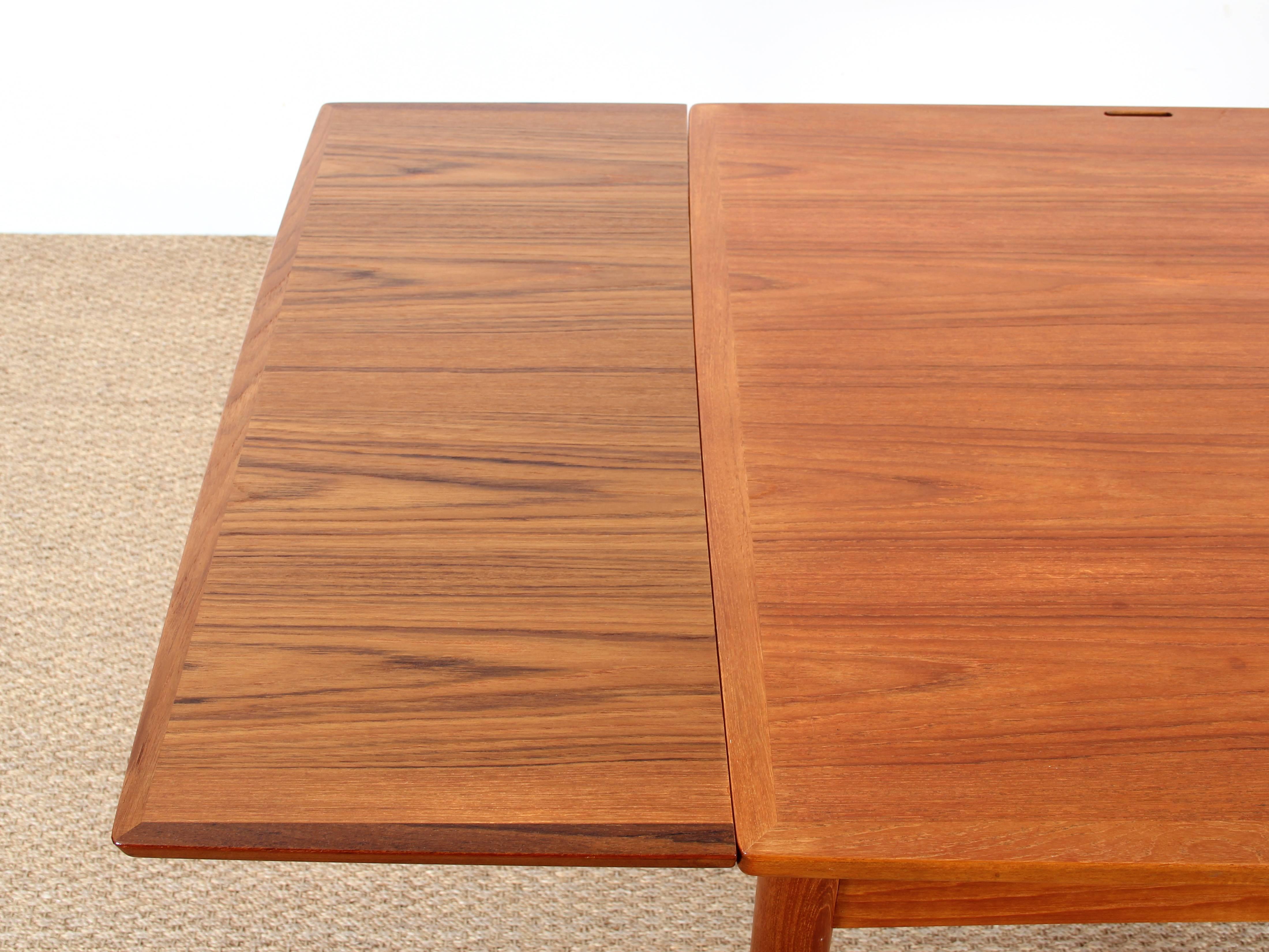 Danish Teak Game Table with Reversible Top 4