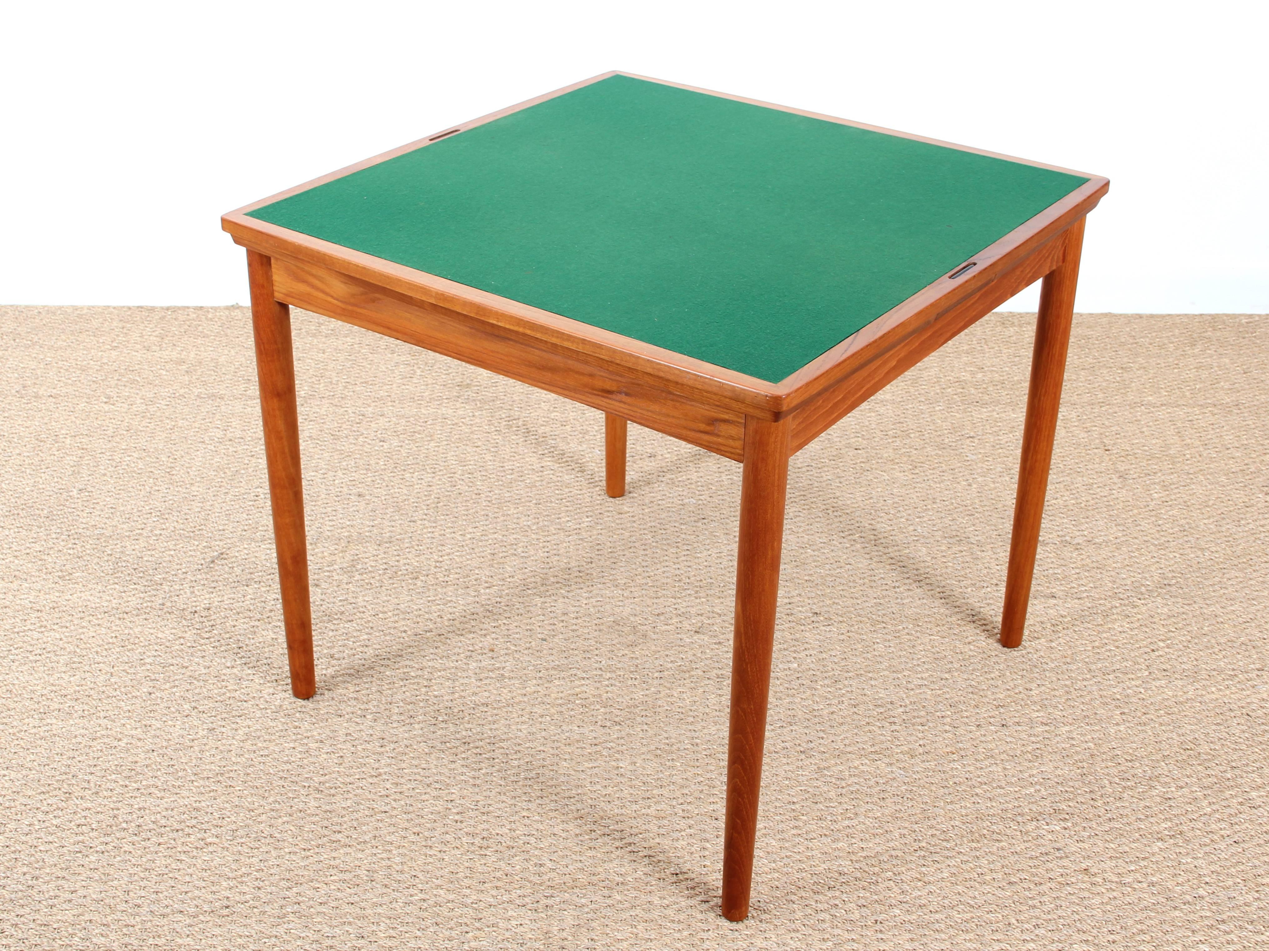 Mid-20th Century Danish Teak Game Table with Reversible Top