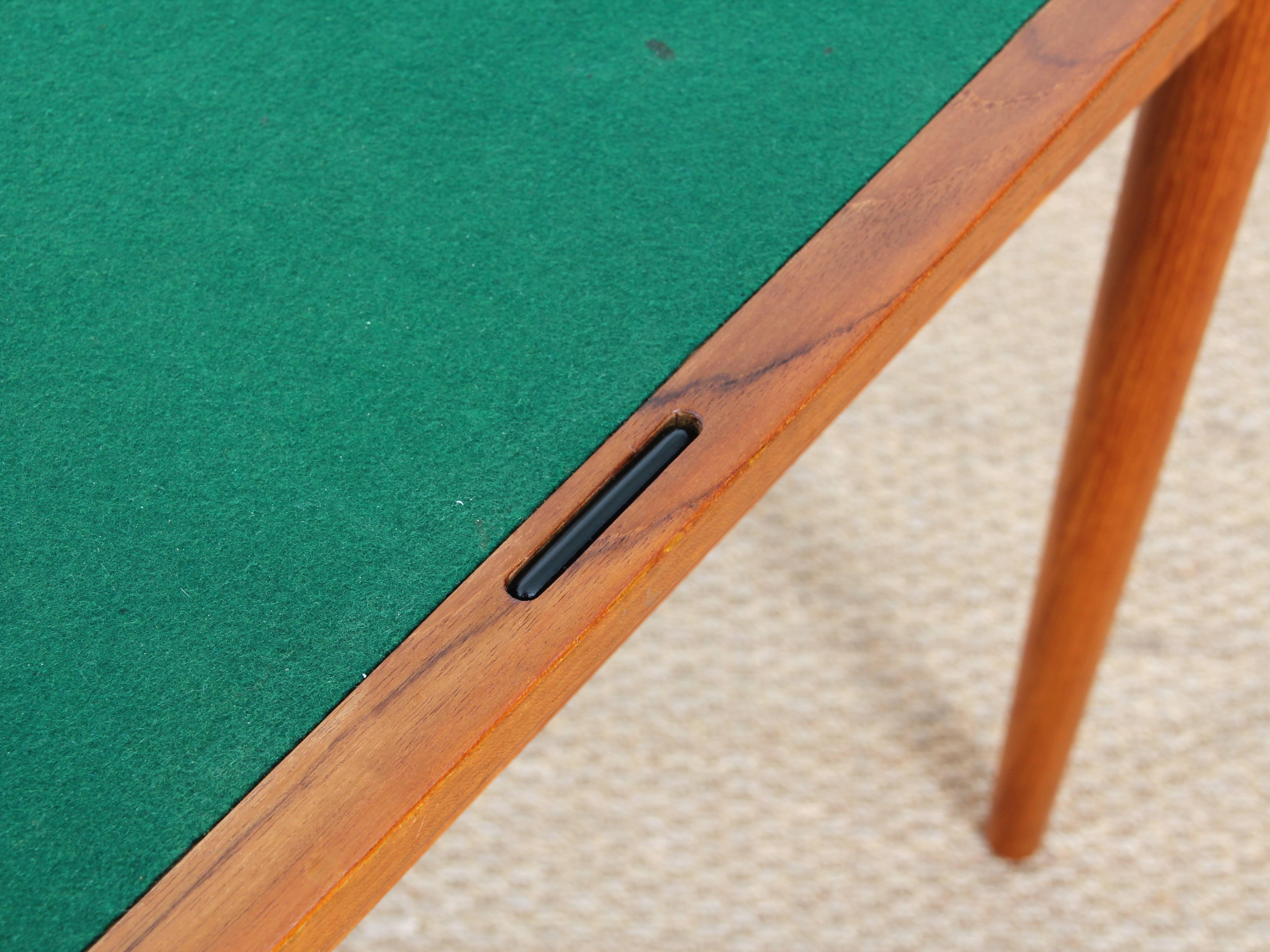 Danish Teak Game Table with Reversible Top 6