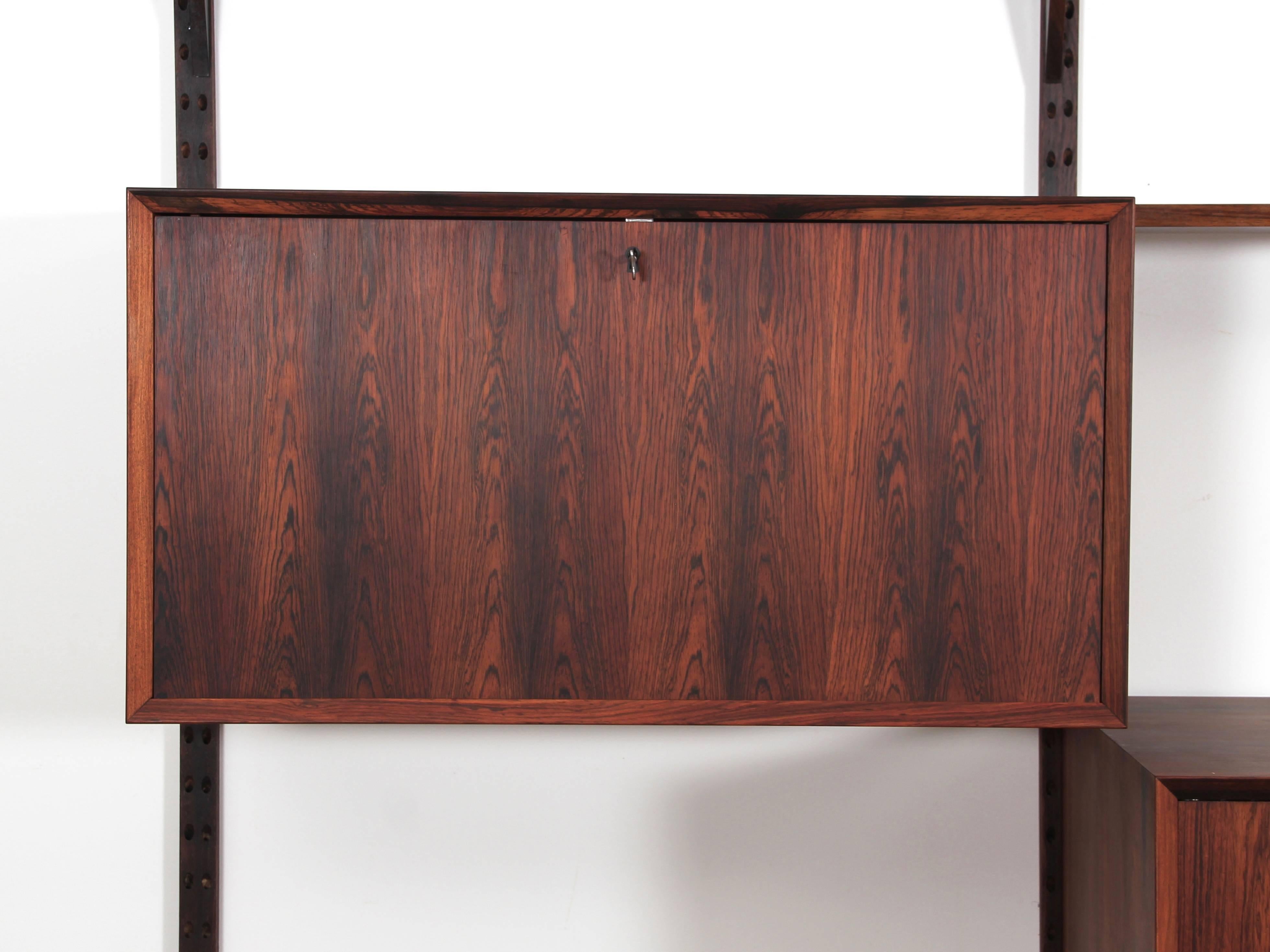 Danish Mid-Century Modern Scandinavian Wall System Cado in Rio Rosewood
