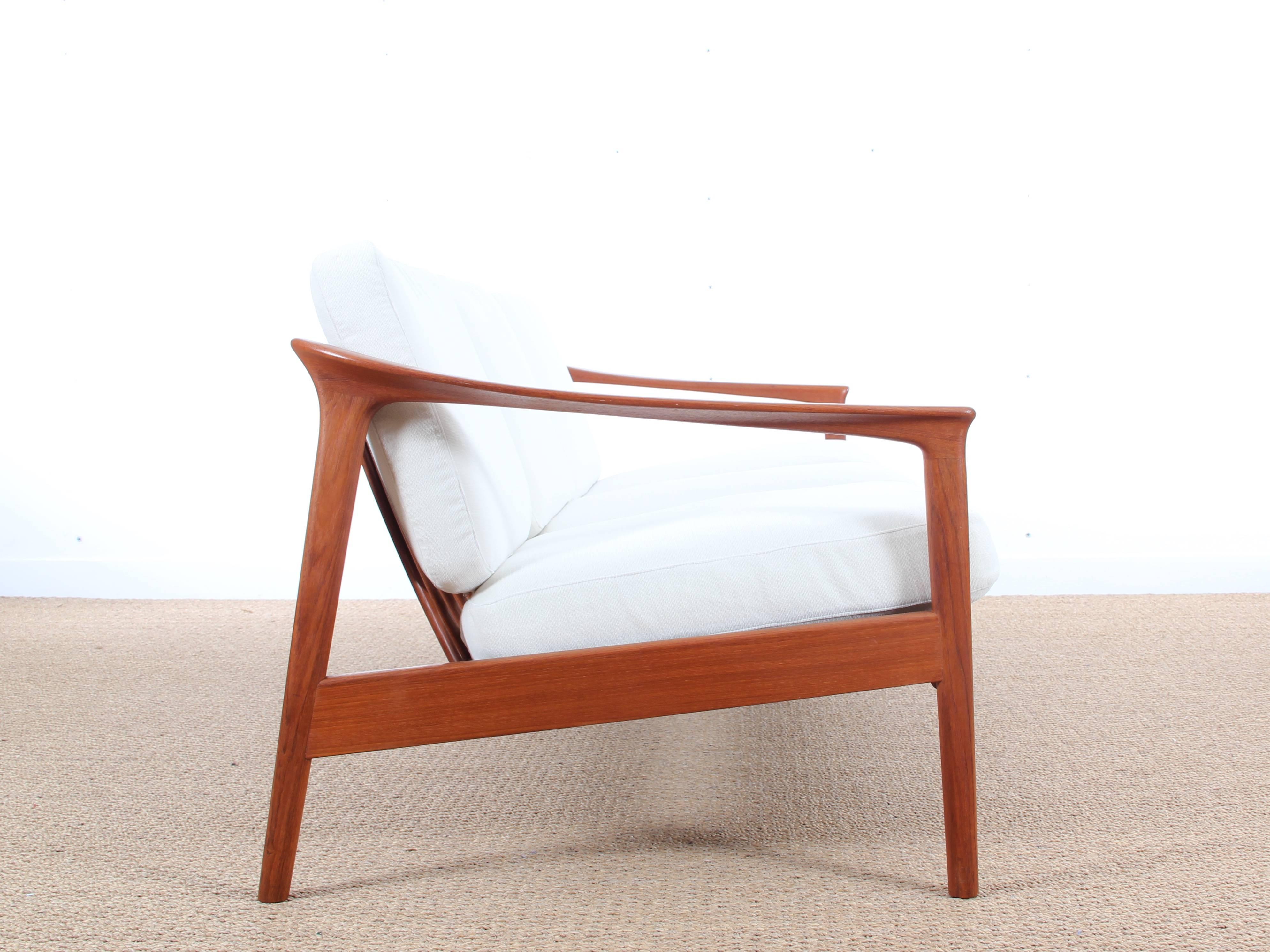 Swedish Mid-Century Danish Three-Seat Sofa in Teak Model Colorado by Folke Ohlsson