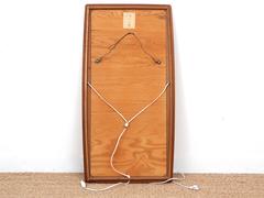 Miroir moderne du milieu du siècle dernier en teck avec lampes en opale