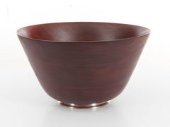 Mid-Century Danish Teak Bol with Silver Base