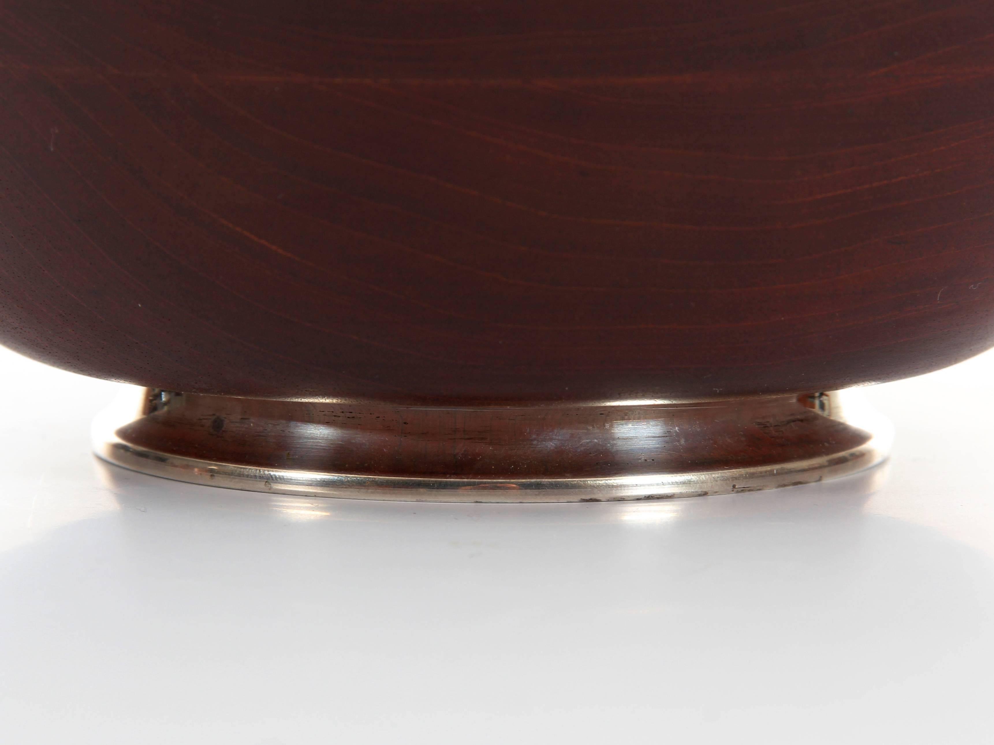 Mid-20th Century Mid-Century Danish Teak Bol with Silver Base For Sale