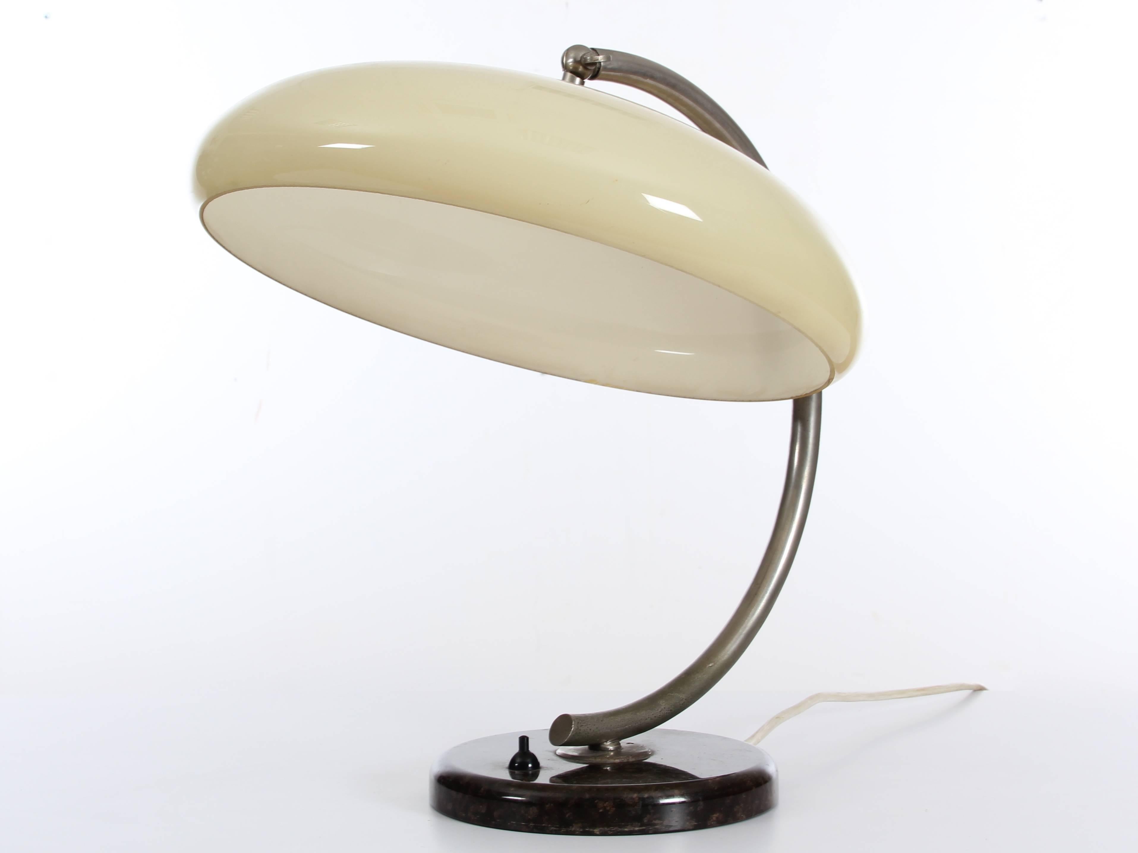German Mid-Century Modern Desk Lamp in Opal