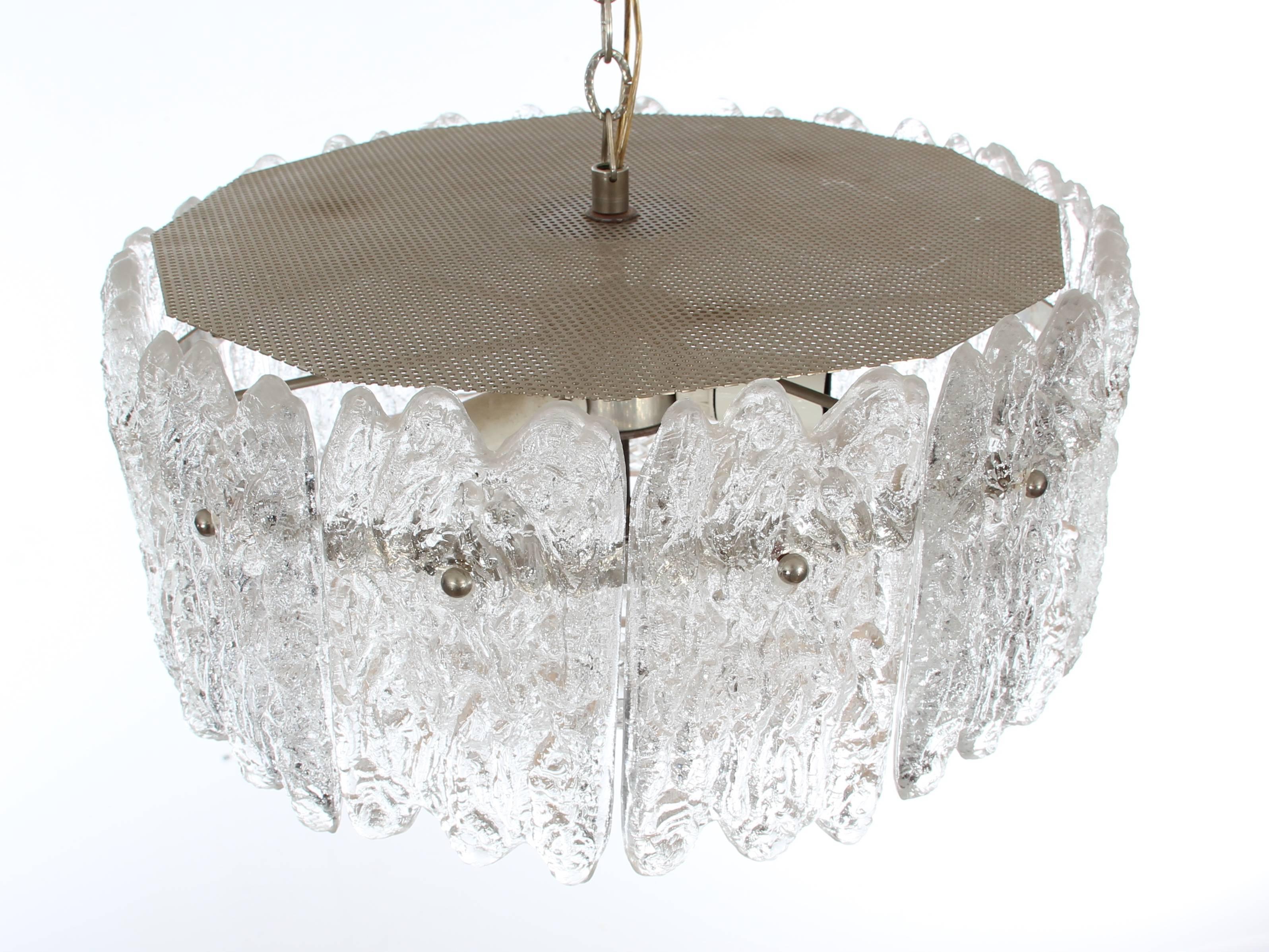 Mid-Century Modern pendant light in glass by Carl Fagerlund. 3 E27 bulb.
