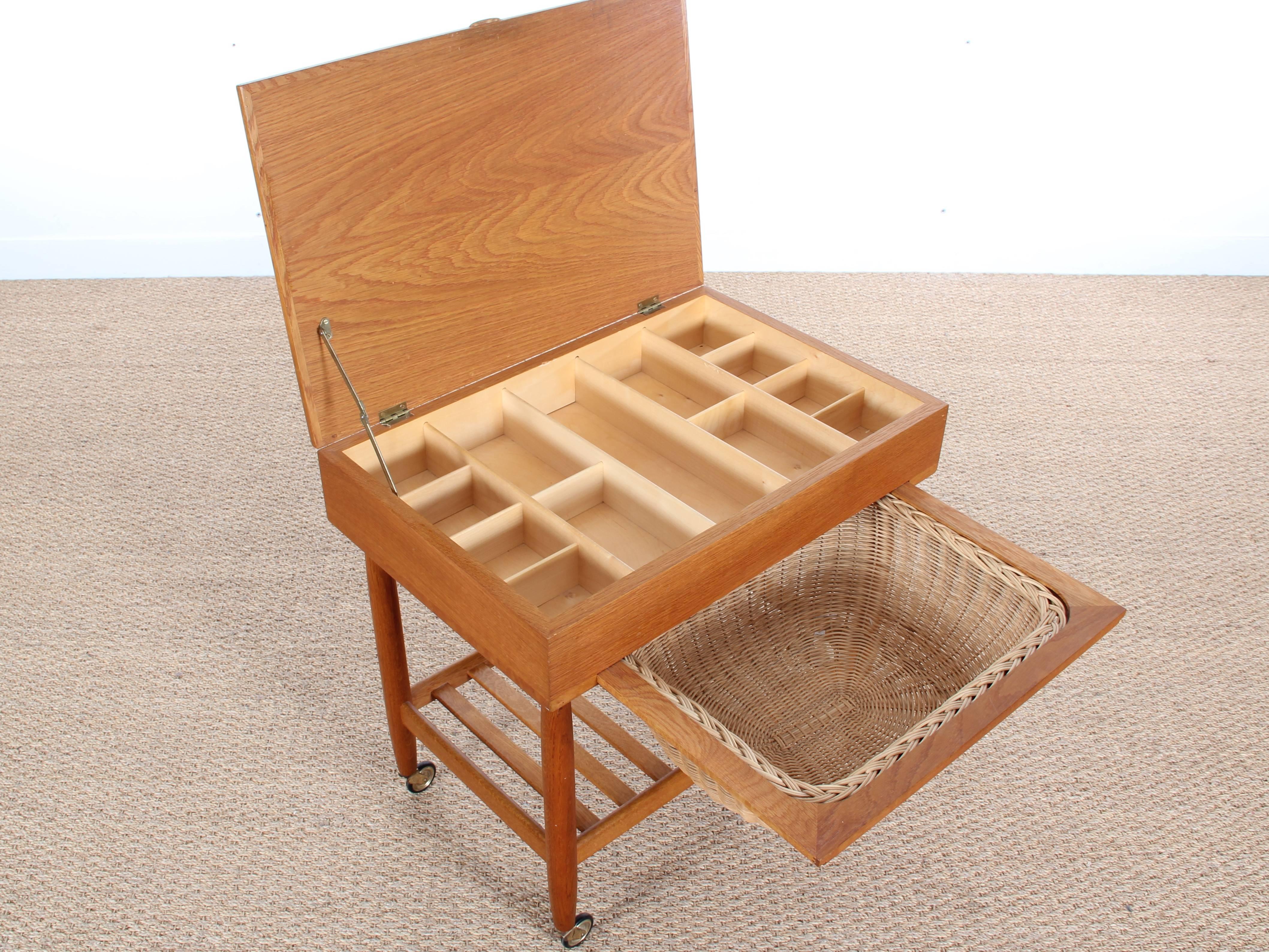 Danish Sewing Table in Oak by Ejvind A. Johansson 1