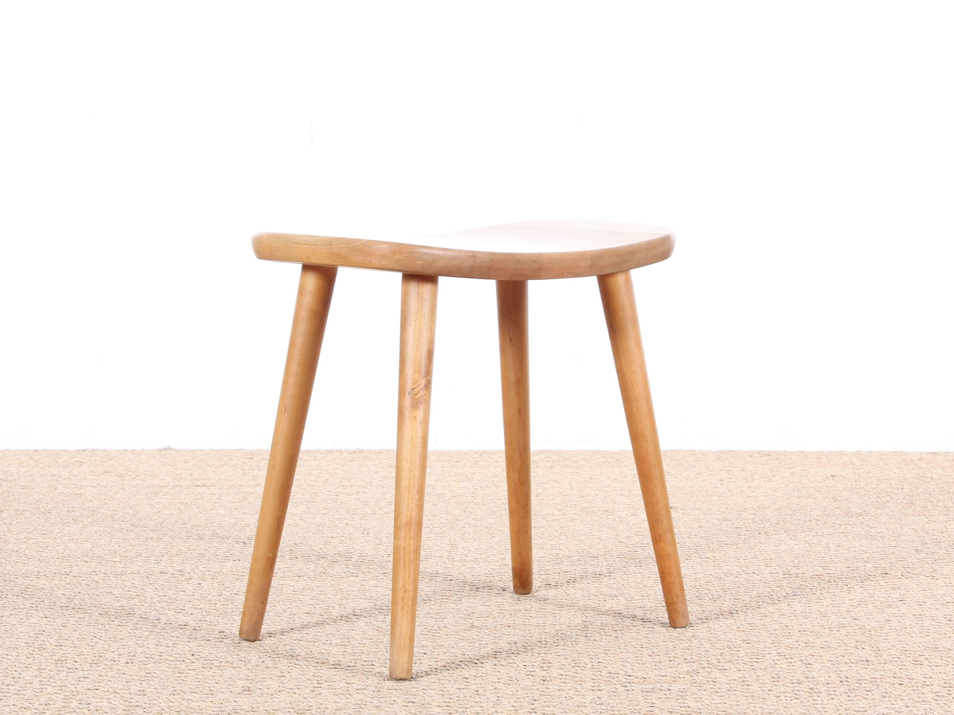 Mid-Century Modern scandinavian lounge stool model "Palle" by Yngve Ekström in solid beech.