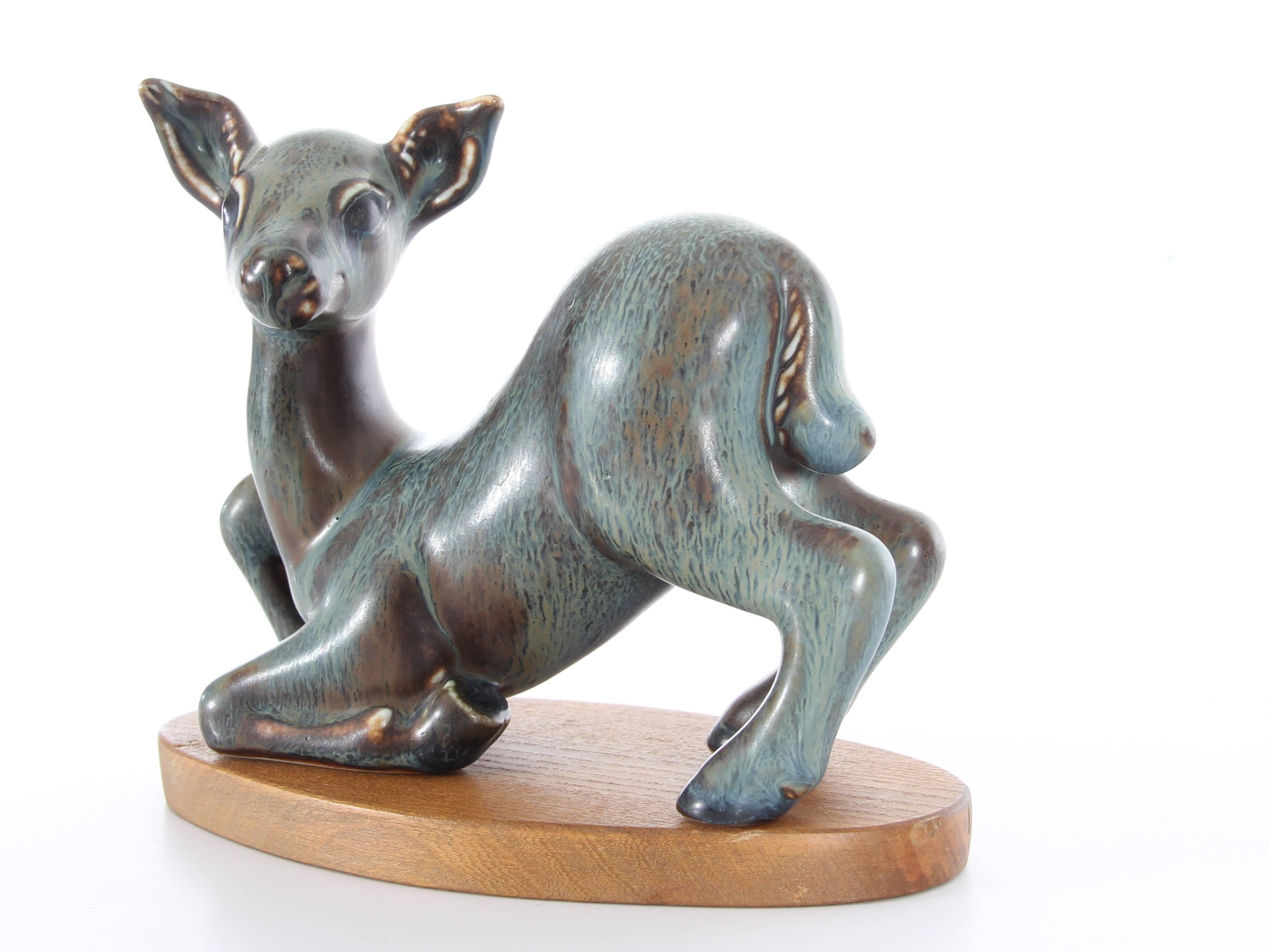 Mid-Century Modern Scandinavian ceramic. Fawn by Gunar Nylund.