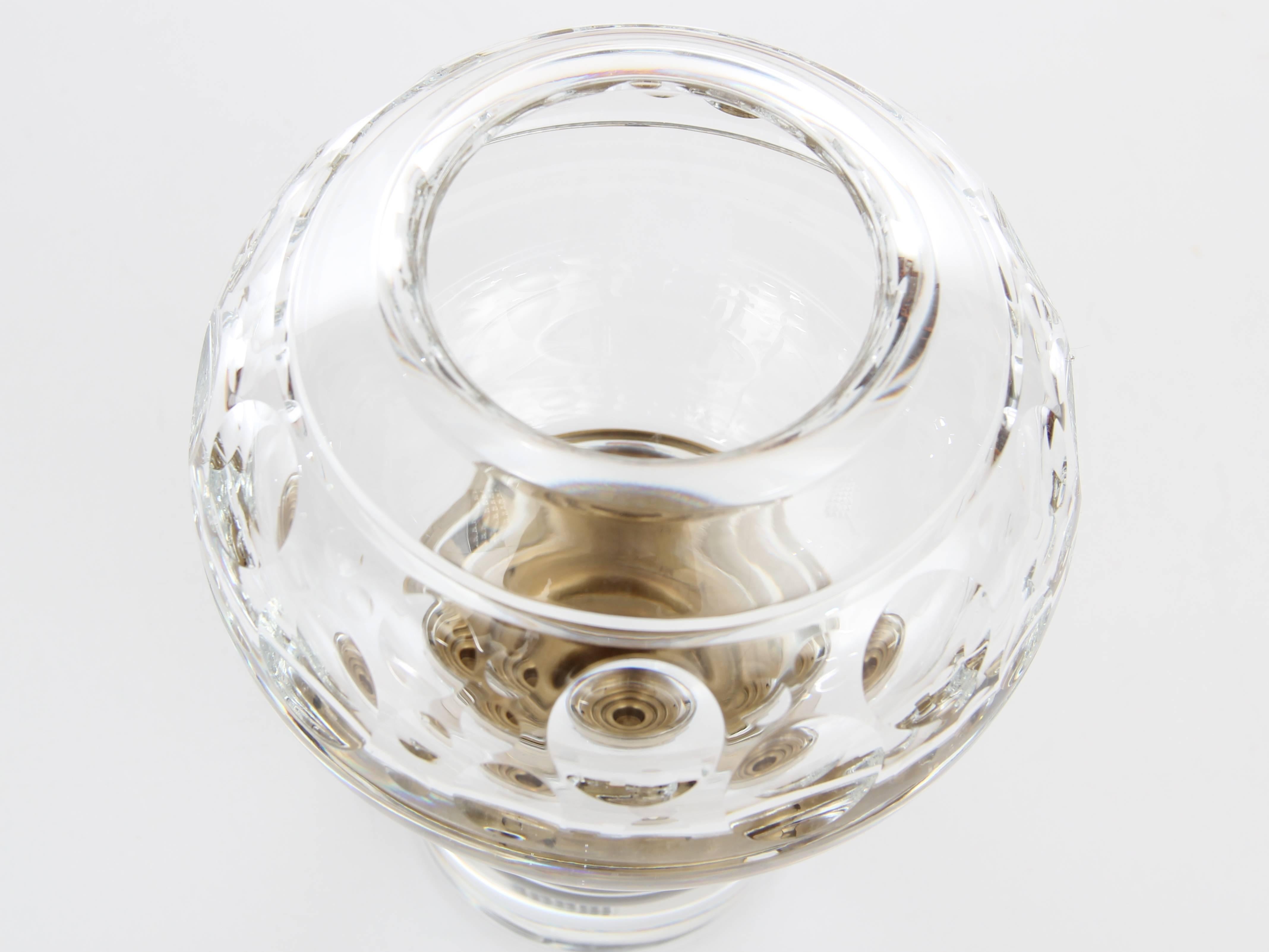 Mid-Century Modern Swedish photophore in crystal by Jan Johansson for Orrefors.