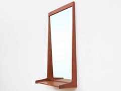Specchio scandinavo moderno di metà secolo in teak di Kai Kristiansen