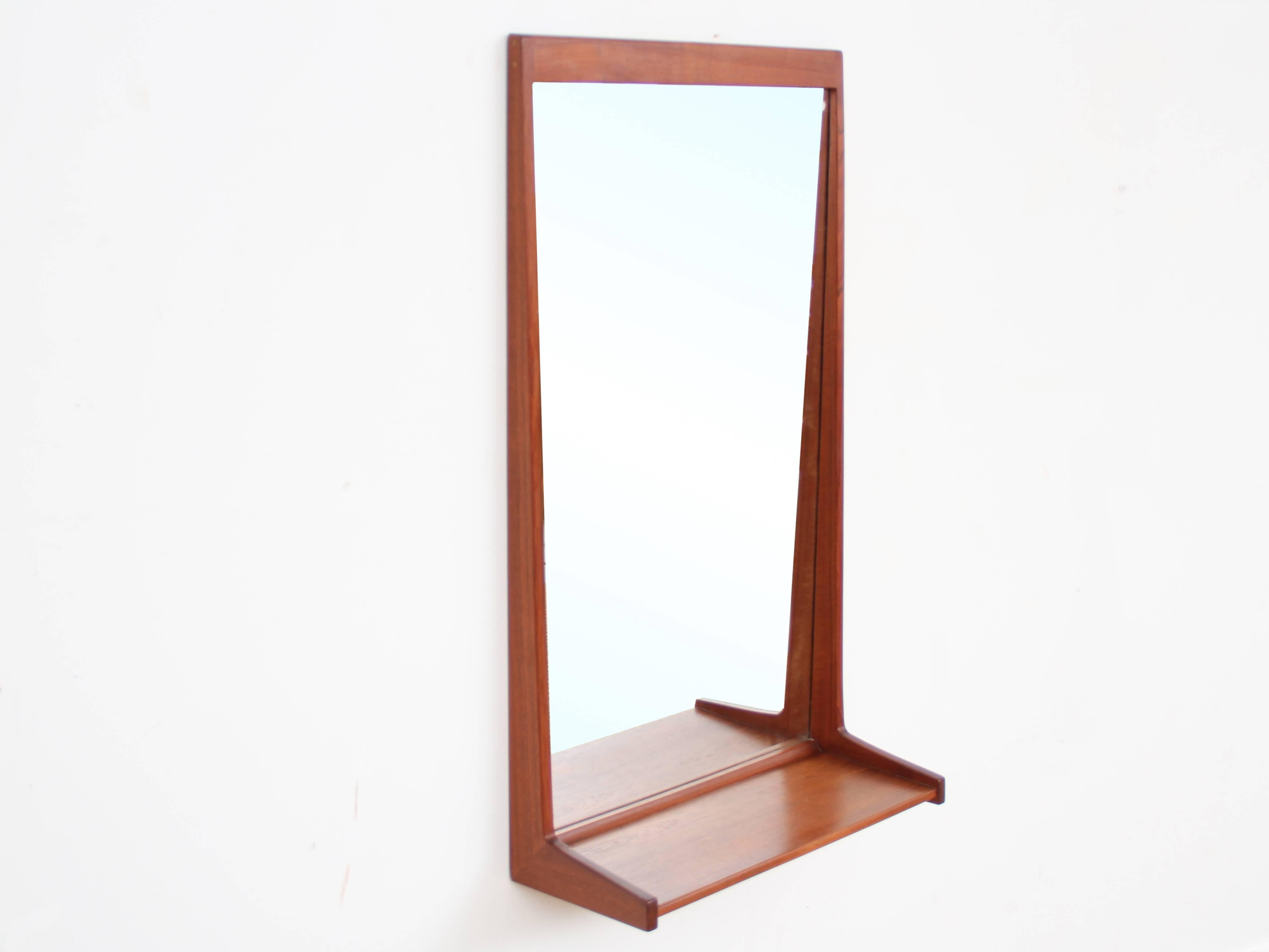 Danish Mid-Century Modern Scandinavian Mirror in Teak by Kai Kristiansen For Sale