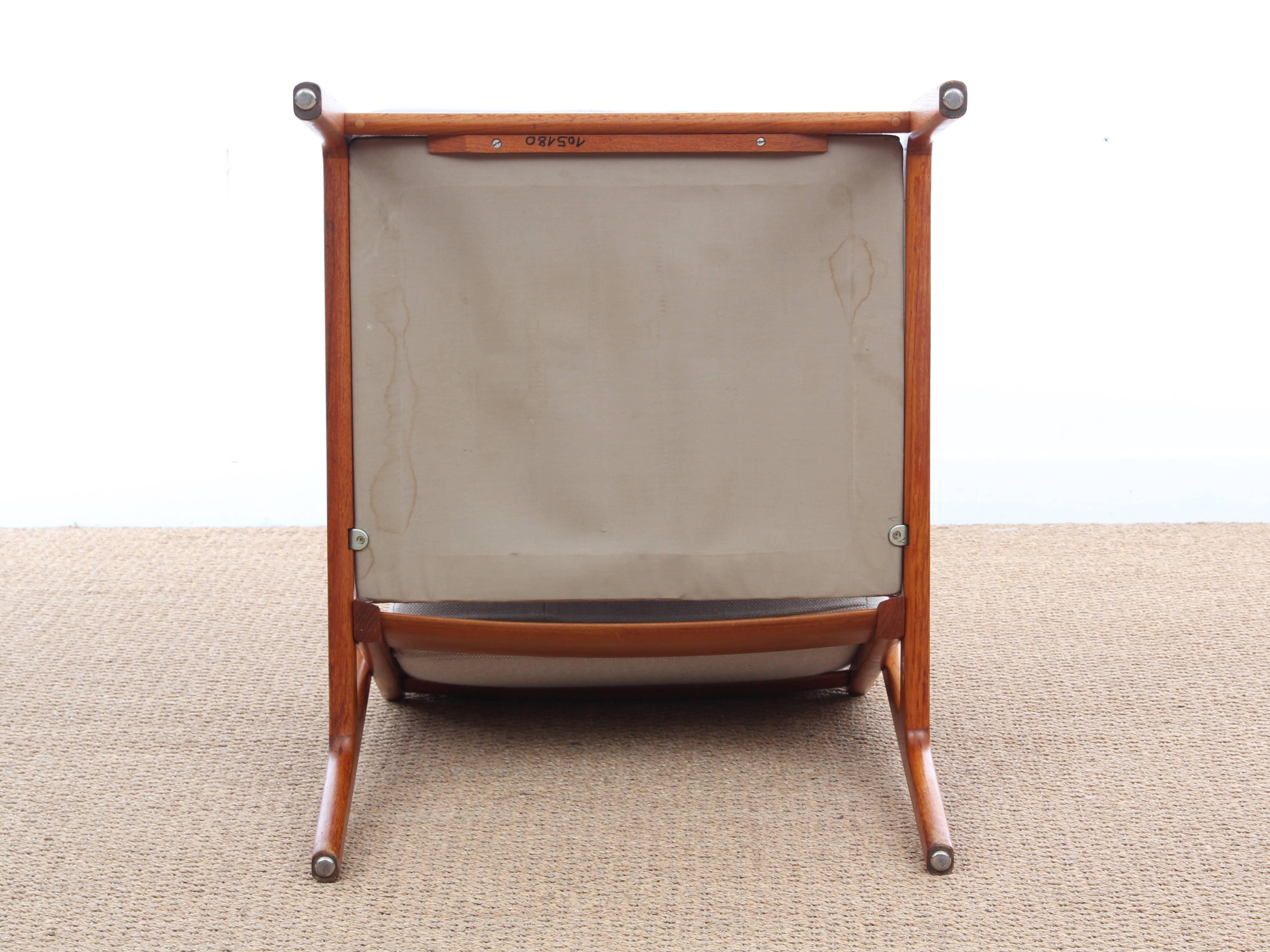Mid-Century Modern Danish Pair of Lounge Chairs, Teak Model 110 by Ole Wanscher 2