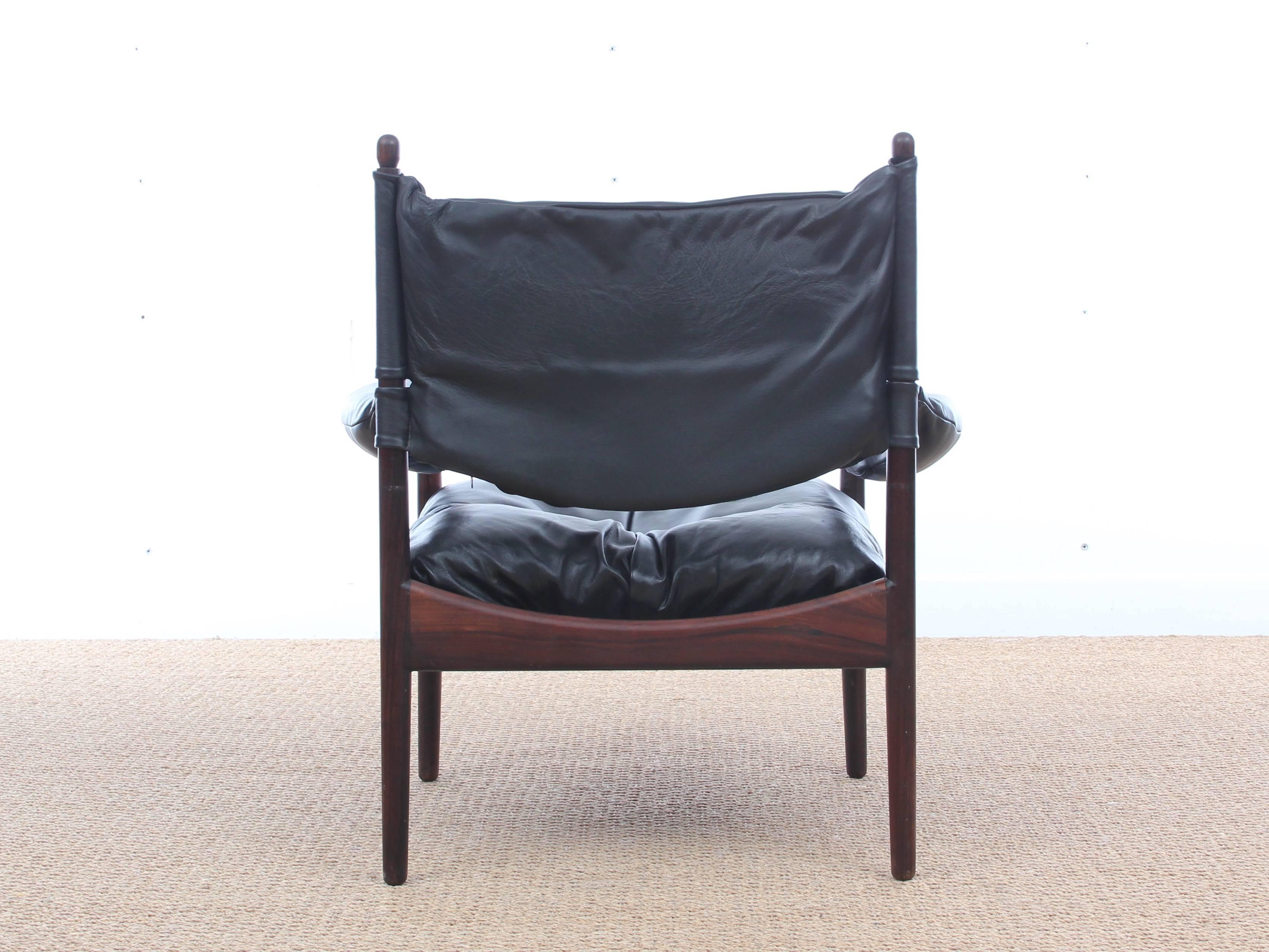 Mid-Century Modern Danish Pair of Lounge Chairs in Rio Rosewood Model Modus In Excellent Condition In Courbevoie, FR