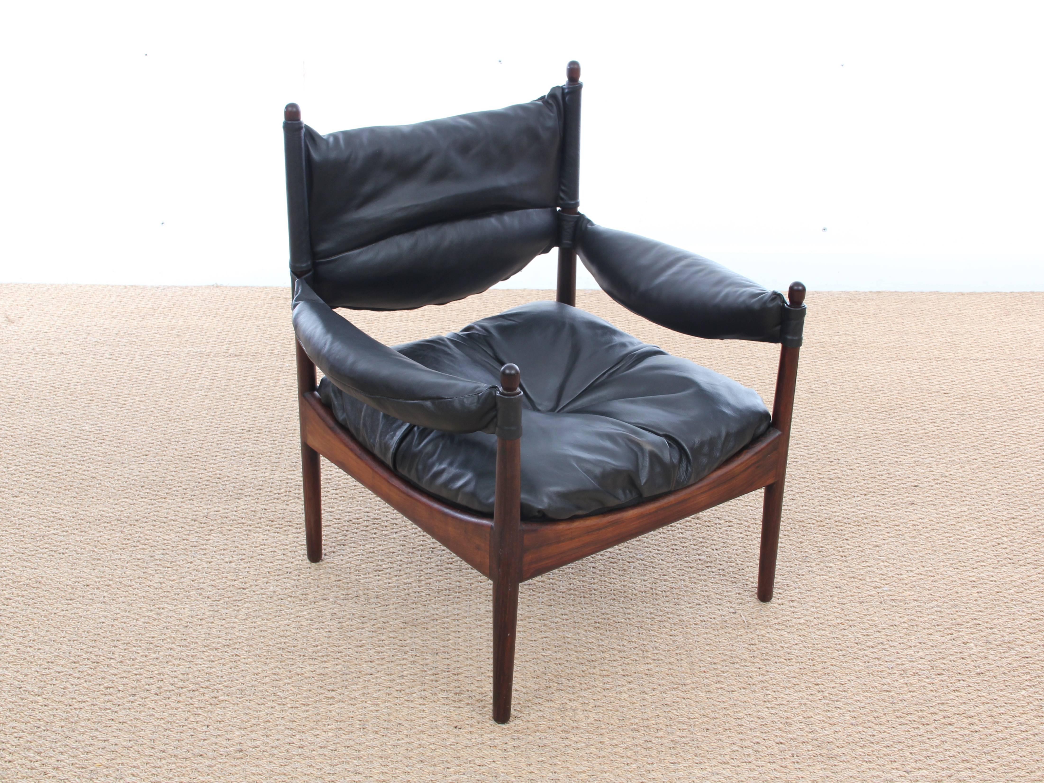 Mid-20th Century Mid-Century Modern Danish Pair of Lounge Chairs in Rio Rosewood Model Modus
