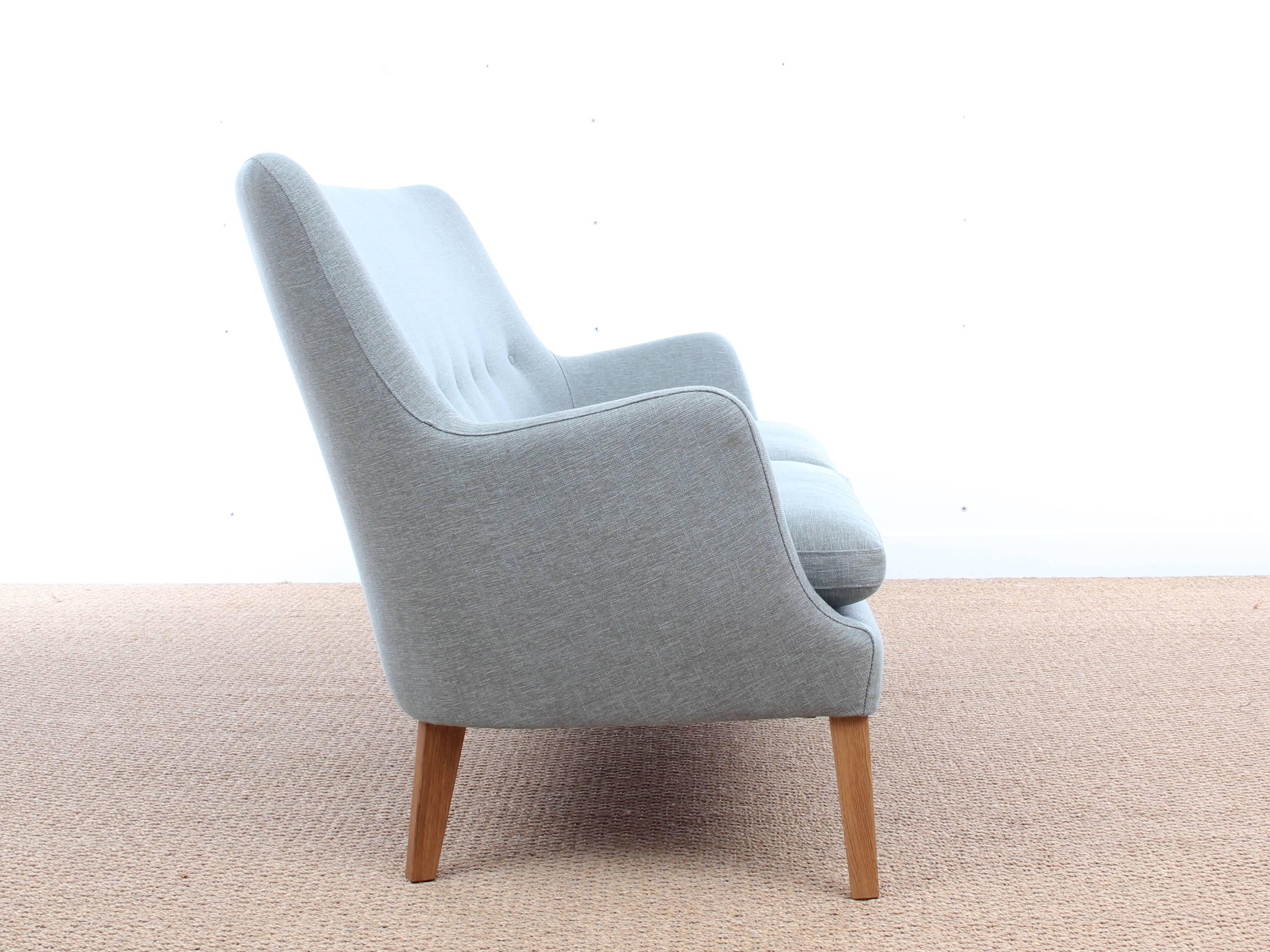 Mid-Century Modern scandinavian two seats sofa by Arne Vodder AV 53 new release. On demand only. Delivery time: 6 weeks. Available in three different fabrics. Samples on demand.