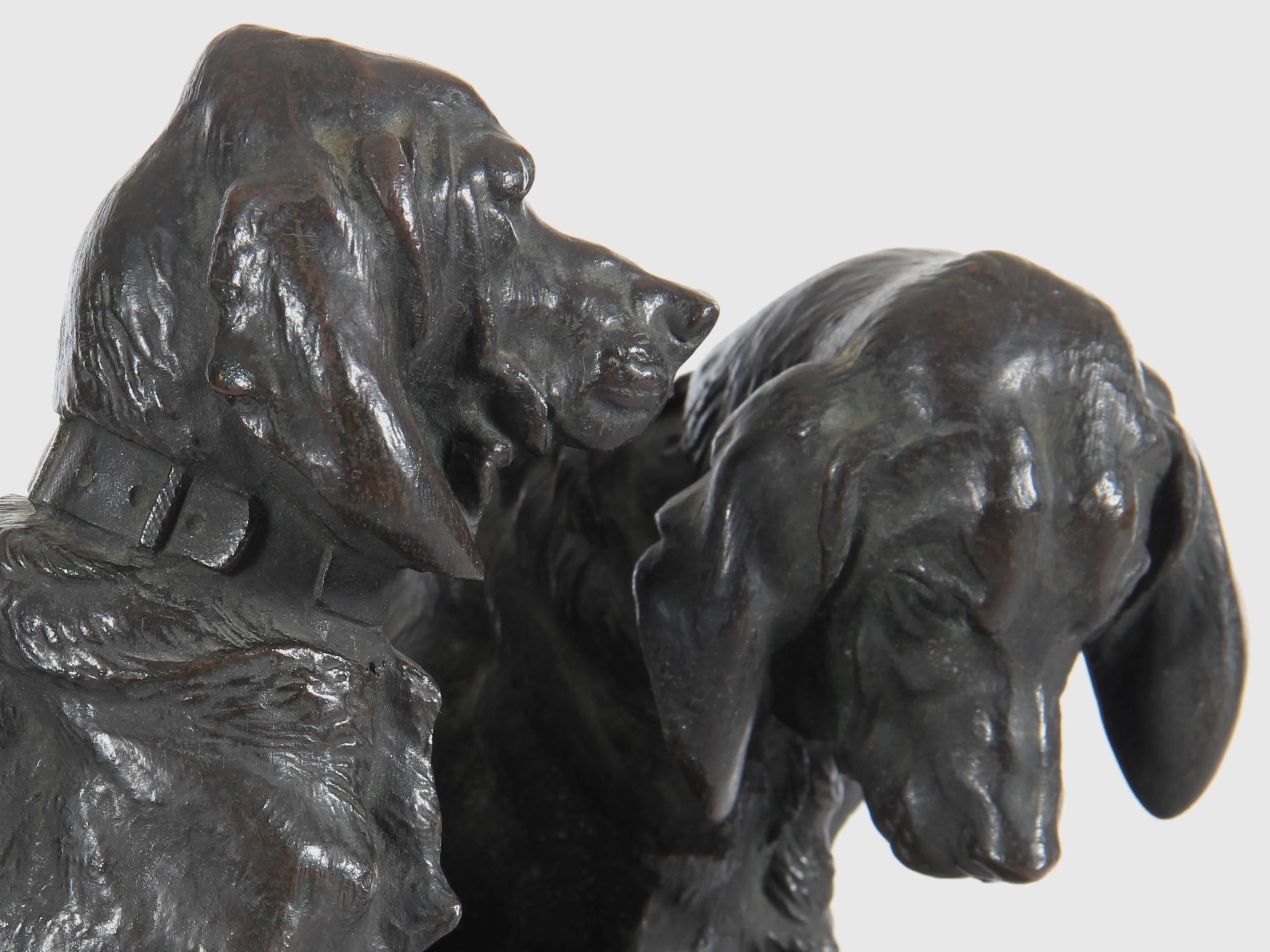 19th Century, Henri Alfred Jacquemart Bronze Dog Group Sculpture For Sale 5