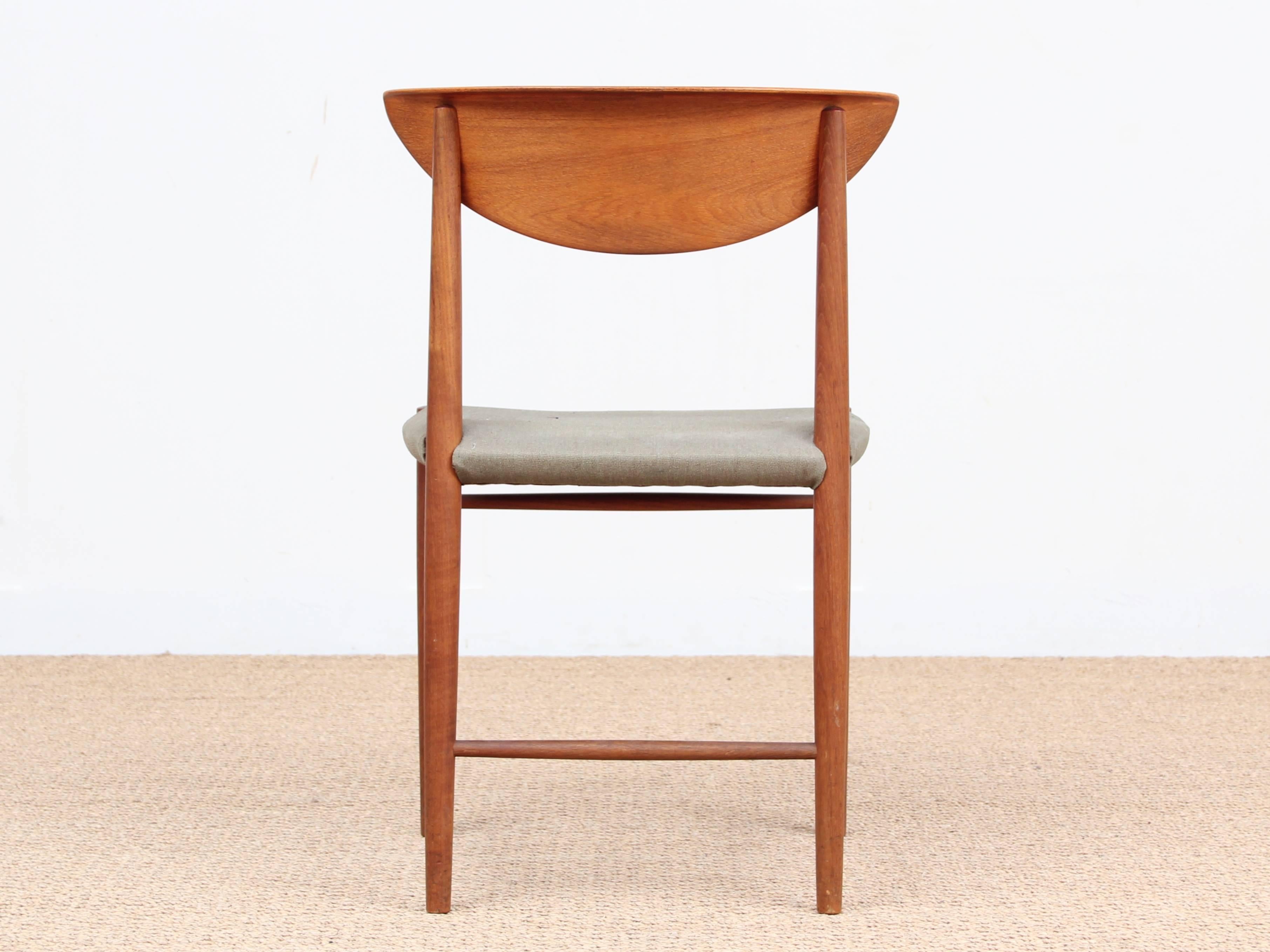 Mid-Century Modern Danish Set of 6 Chairs in Teck Model 316 by Hvidt & Mølgaard  In Excellent Condition In Courbevoie, FR