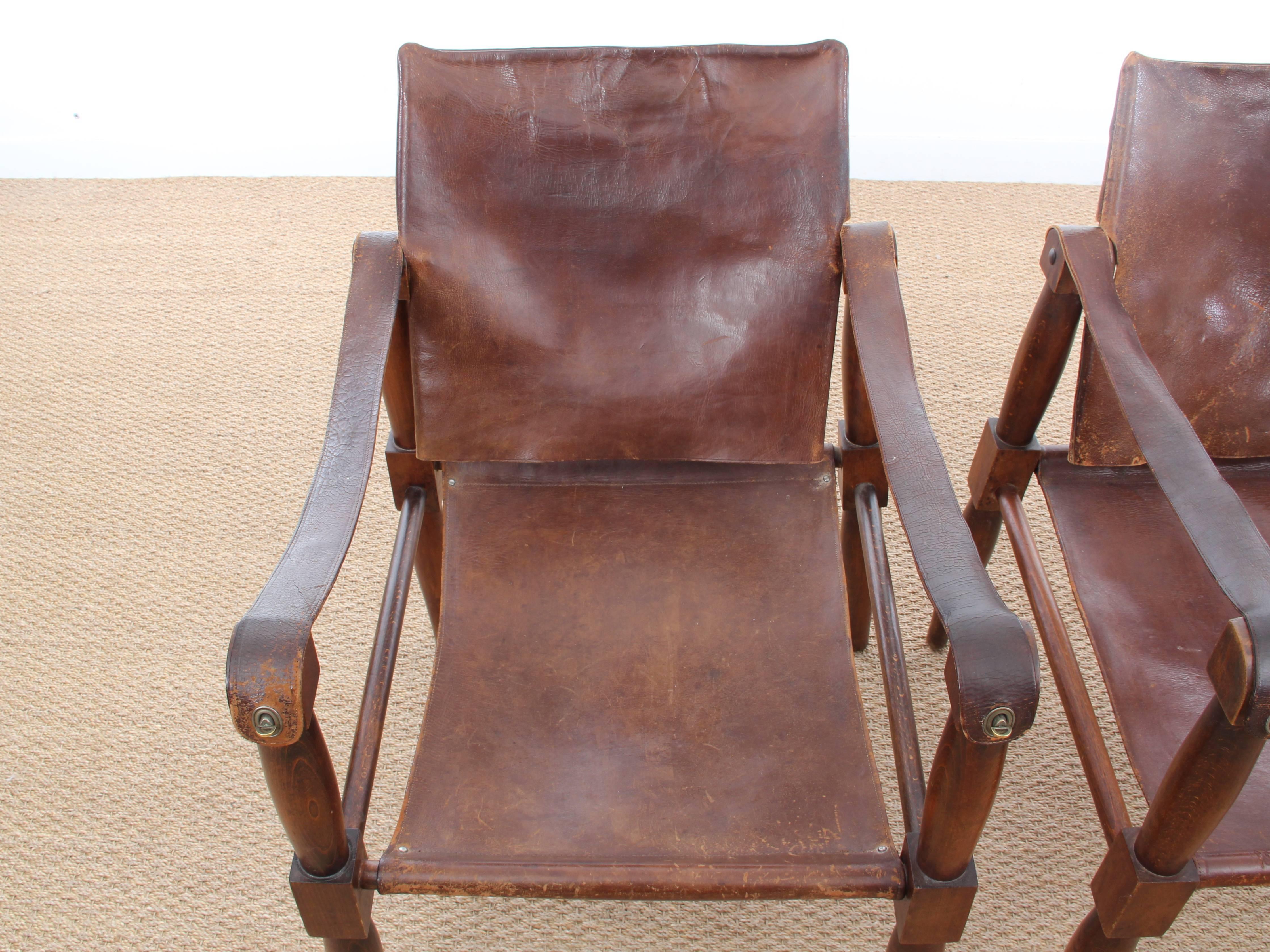Pair of Safari Chairs In Good Condition For Sale In Courbevoie, FR