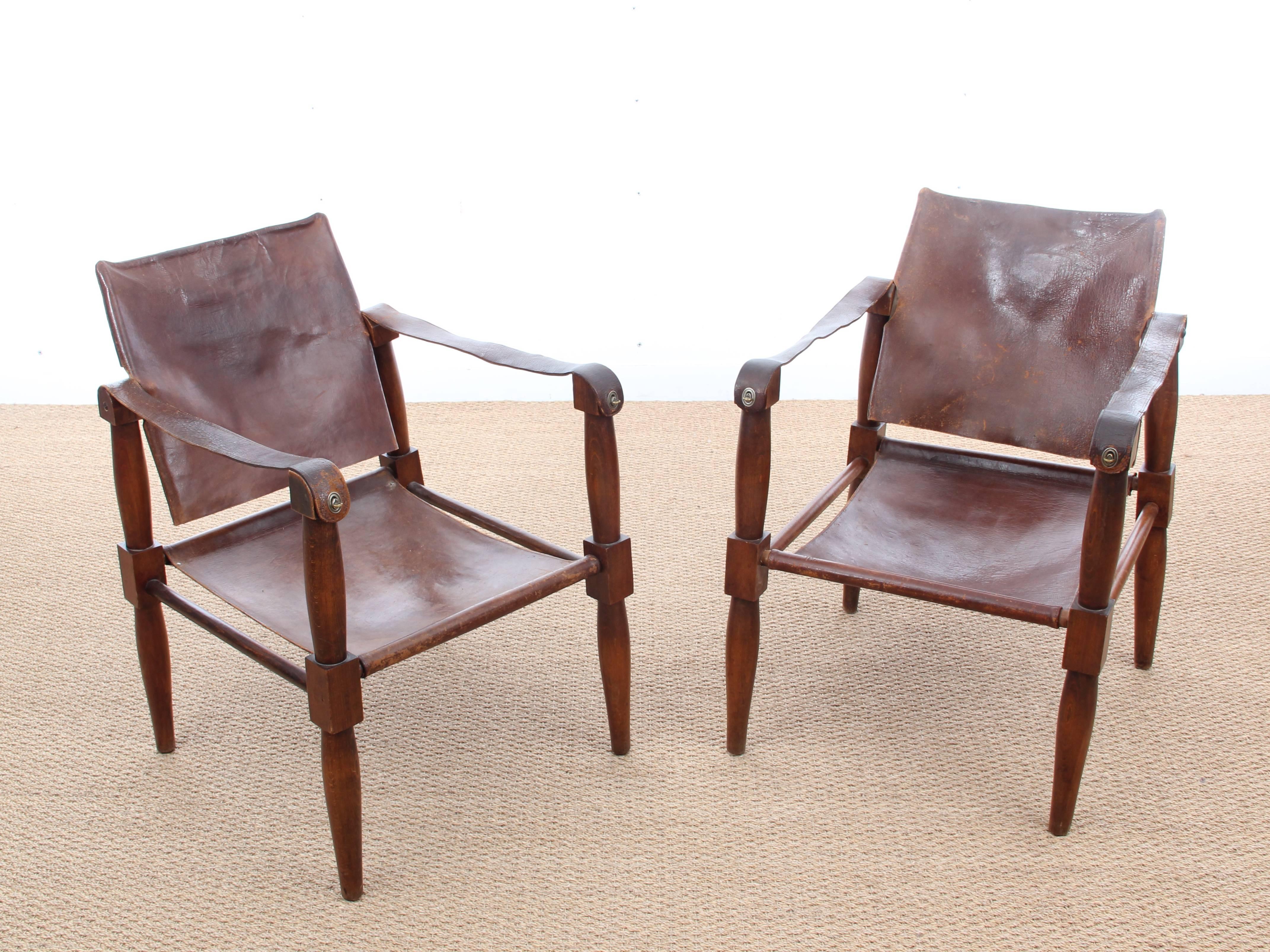 Safari-Stühle, Paar (Dänisch) im Angebot