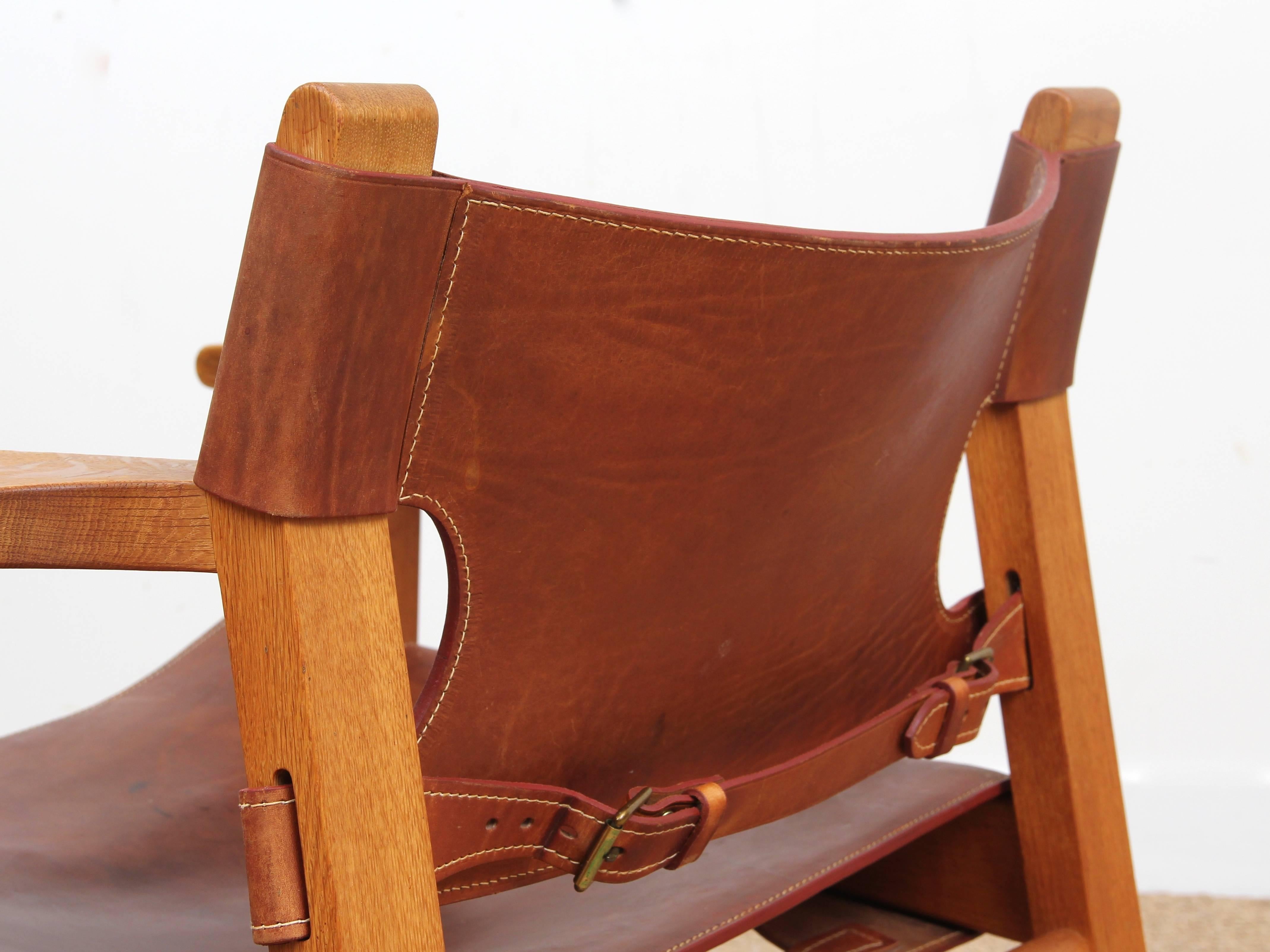 Leather Spanish Chair by Børge Mogensen