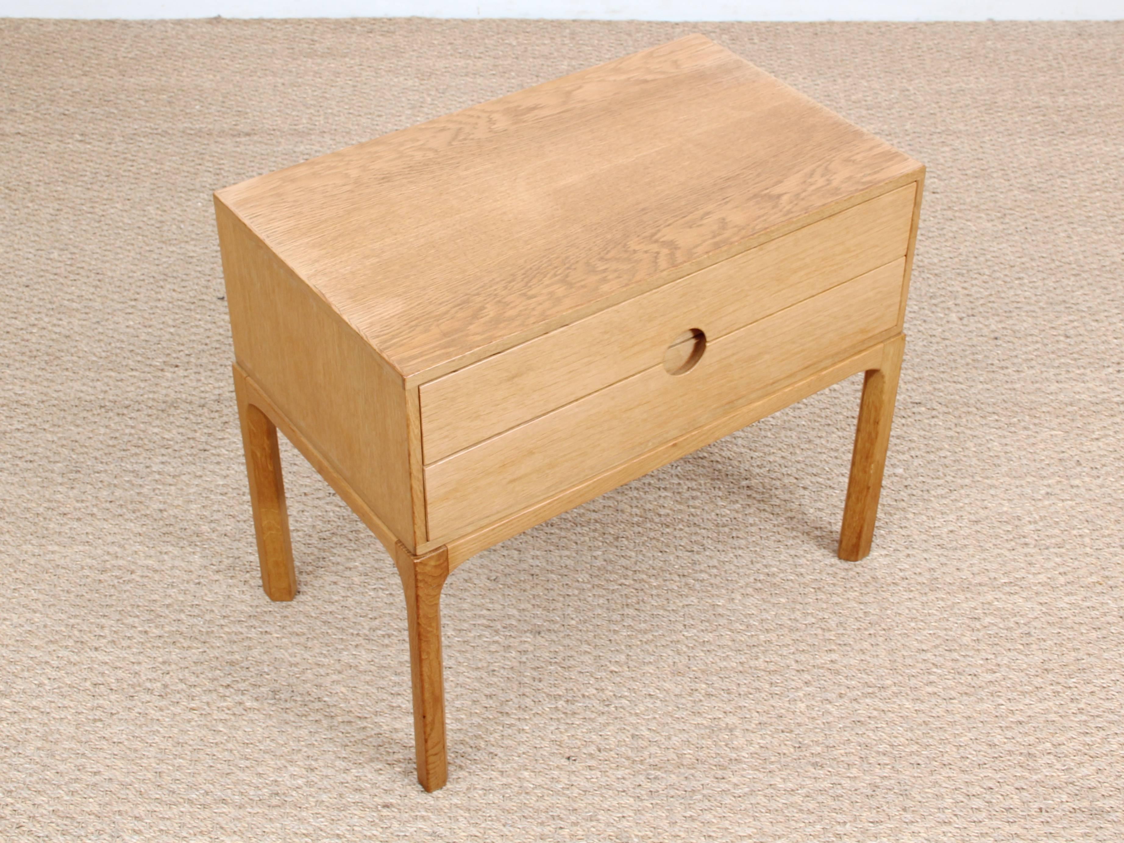 Mid-Century Modern Chest of Drawers or Bed Table in Oak by Kai Kristiansen 1