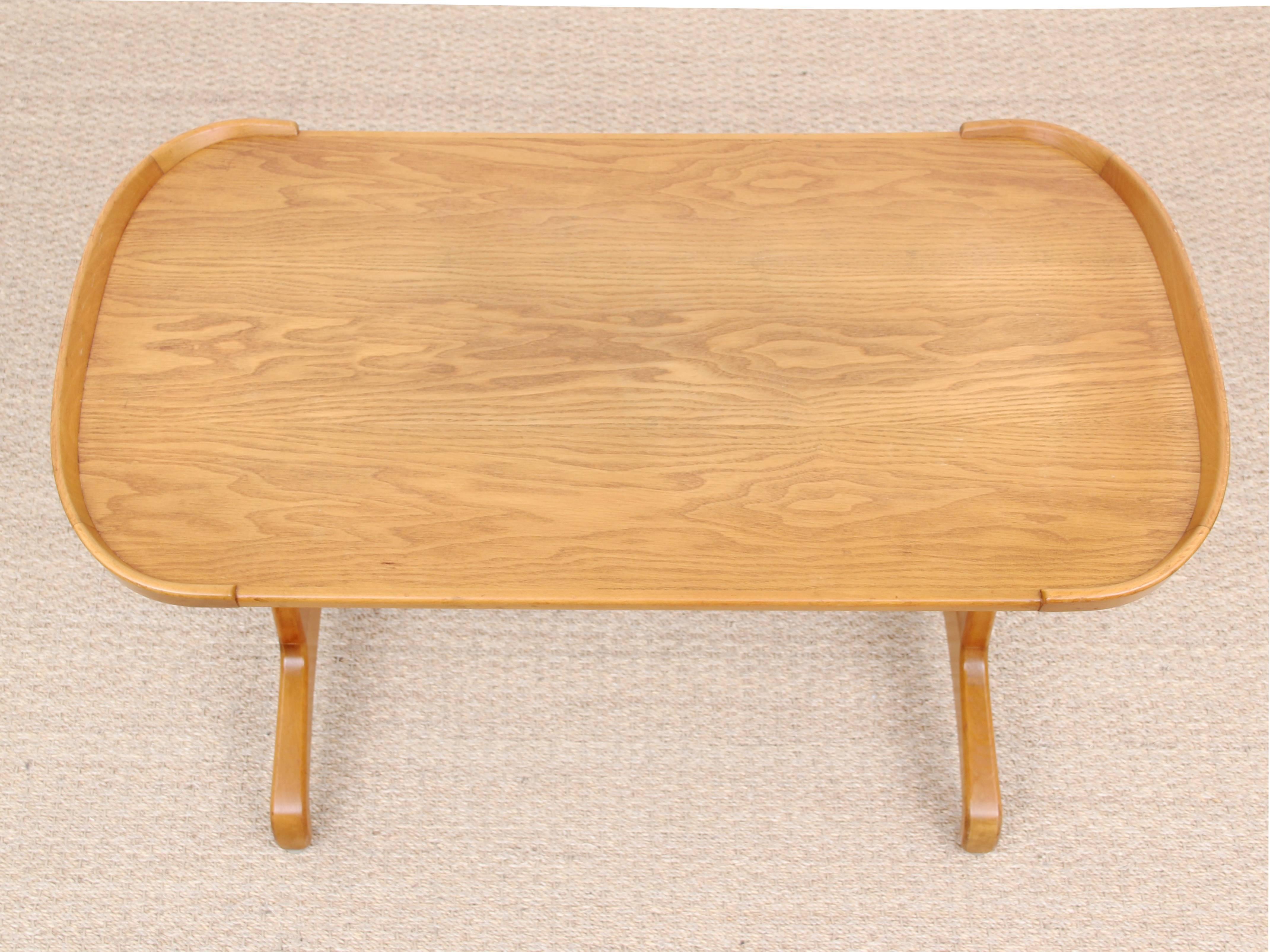 Mid-Century Modern Coffee Table in Beech and Elm 1