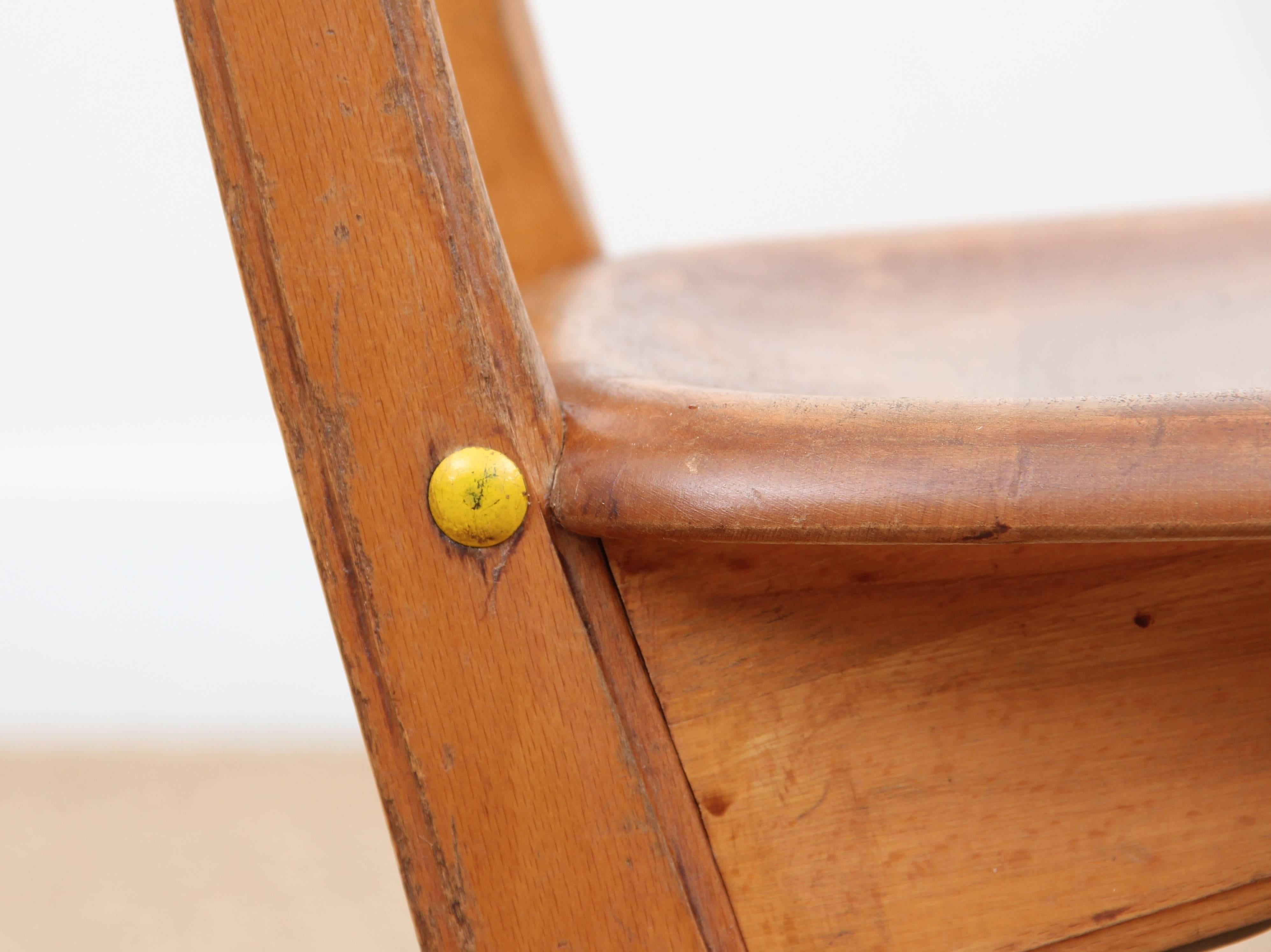 Beech Mid-Century Modern German School Chair by Casala For Sale