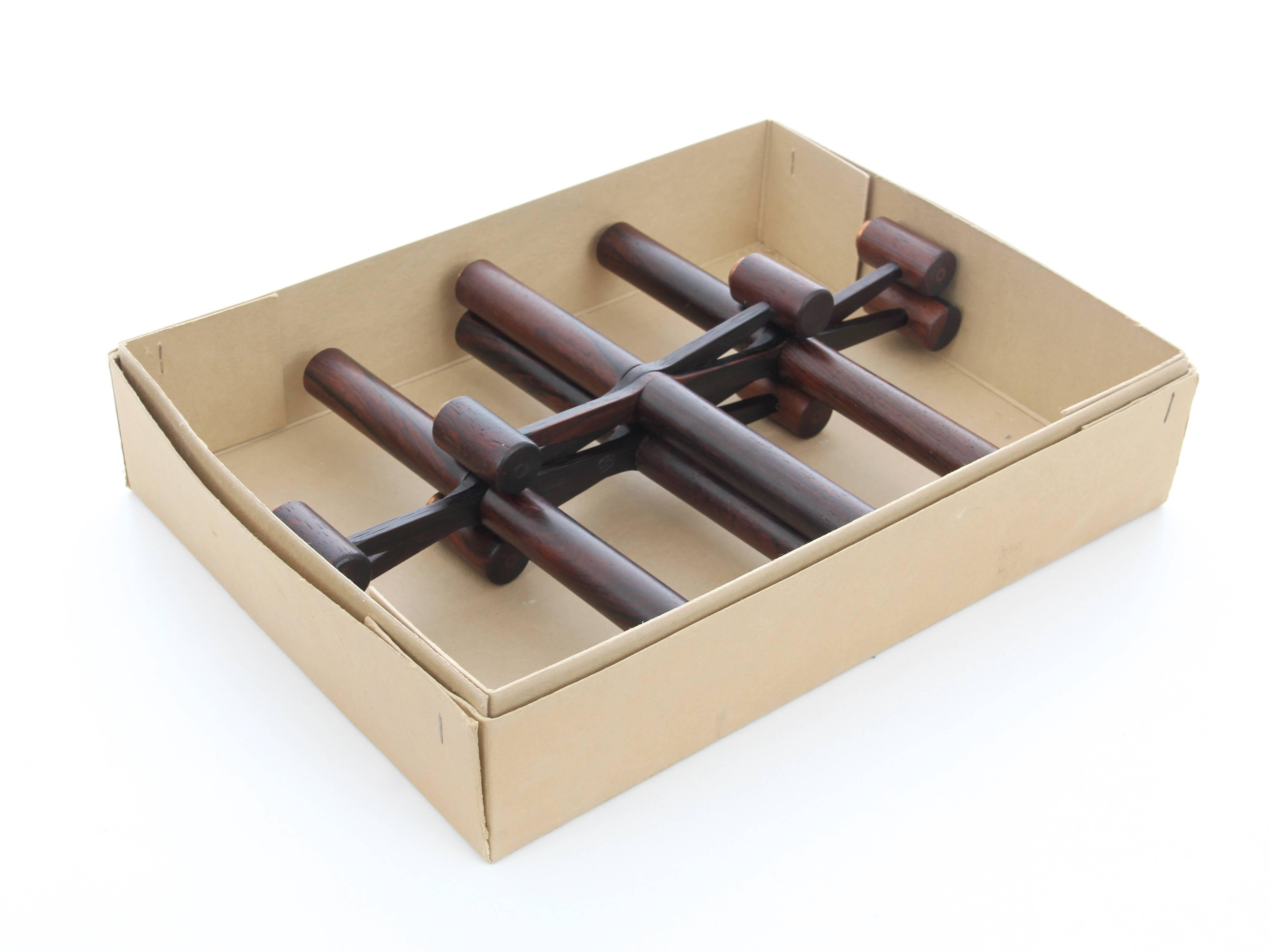 Mid-20th Century Mid-Century Modern Scandinavian Folding Candle Holder in Rosewood For Sale