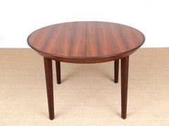 Mid-Century Modern Scandinavian Round Dining Table in Rio Rosewood Six-Ten Seats