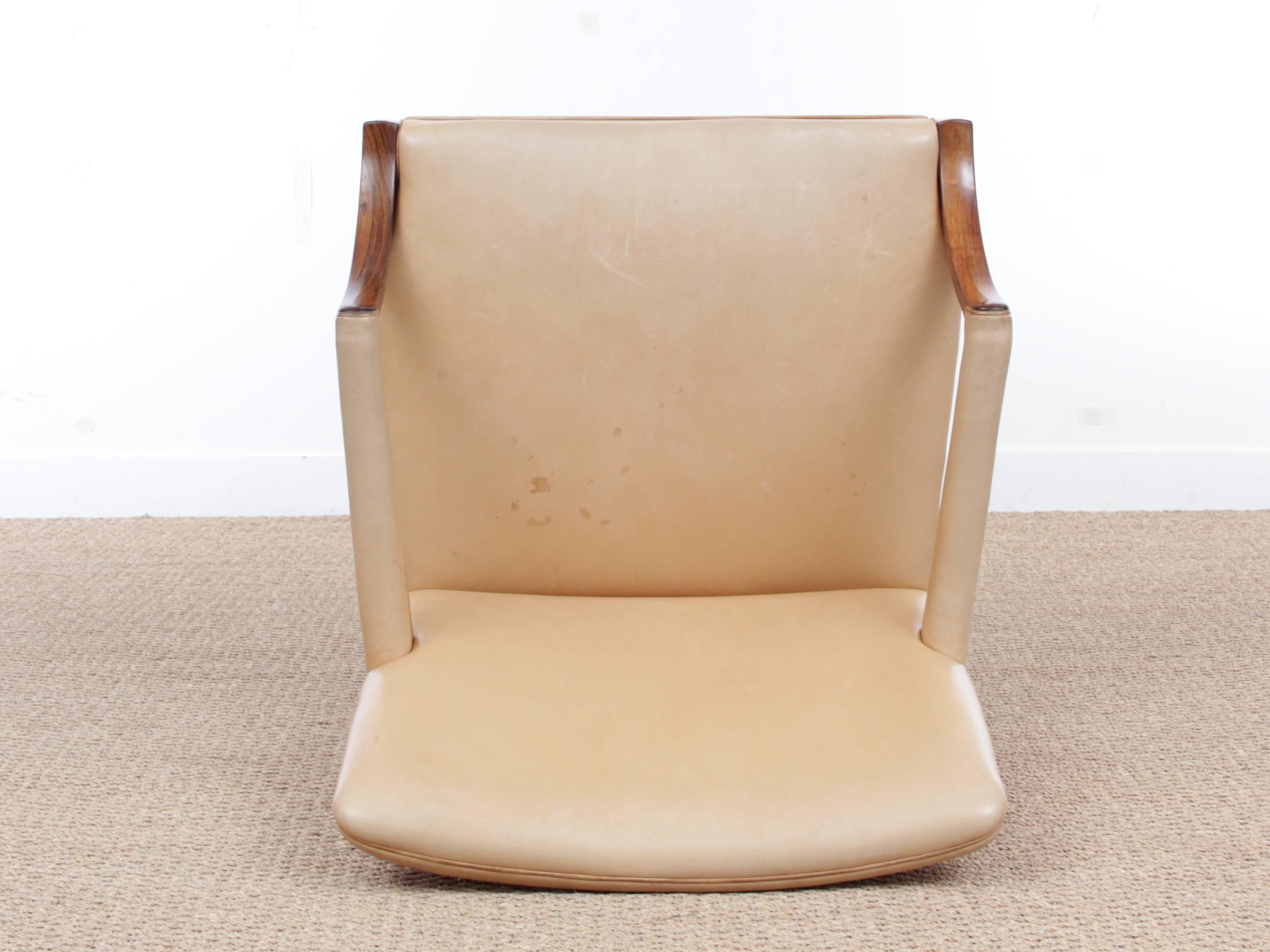 Mid-Century Modern Armchair by Ole Wanscher in Rosewood For Sale 2