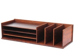 Mid-Century Modern Desk Top Organizer in Rosewood