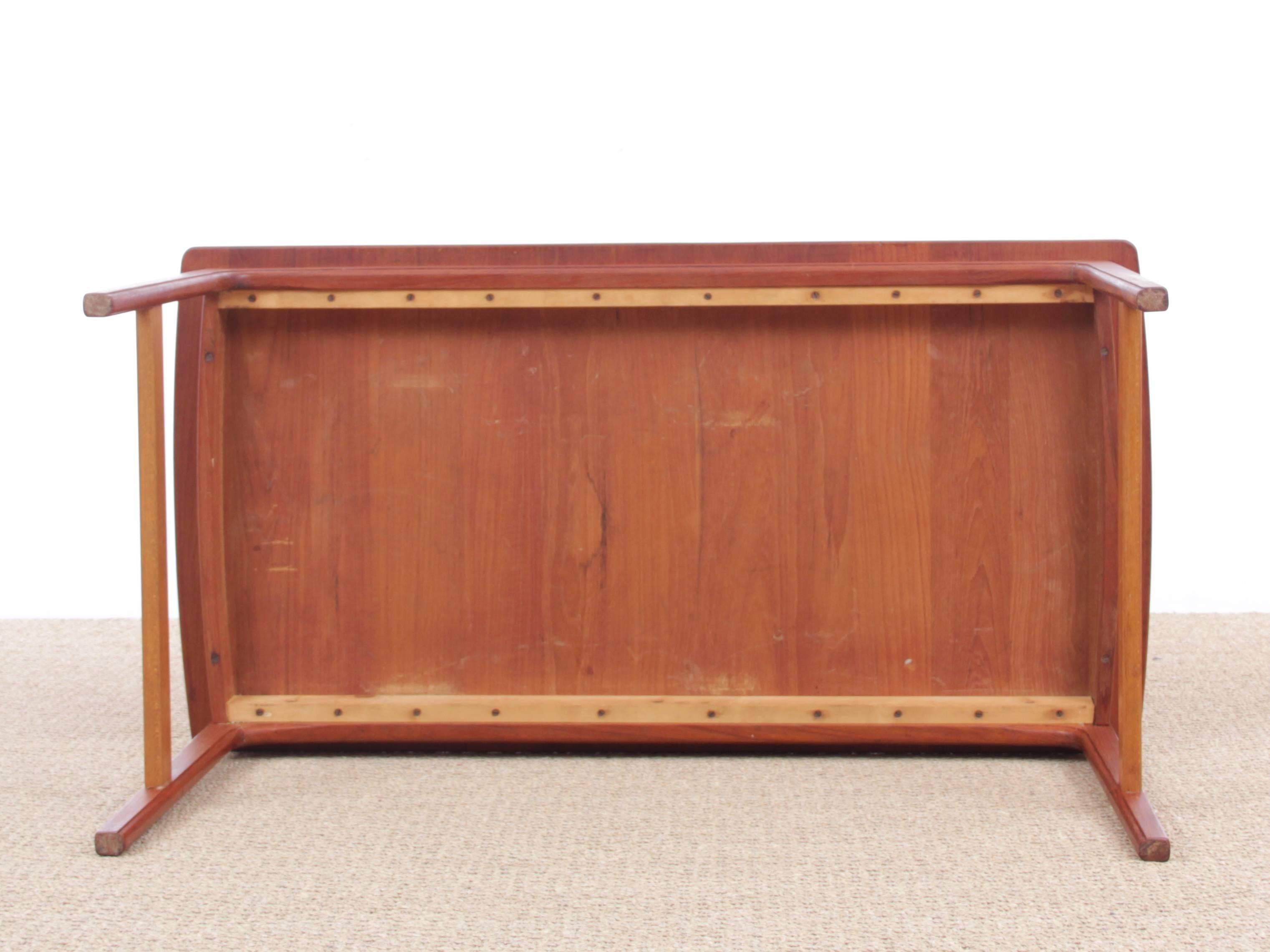 Mid-20th Century Mid-Century Modern Coffee Table in Solid Teak by Yngvar Sandström For Sale