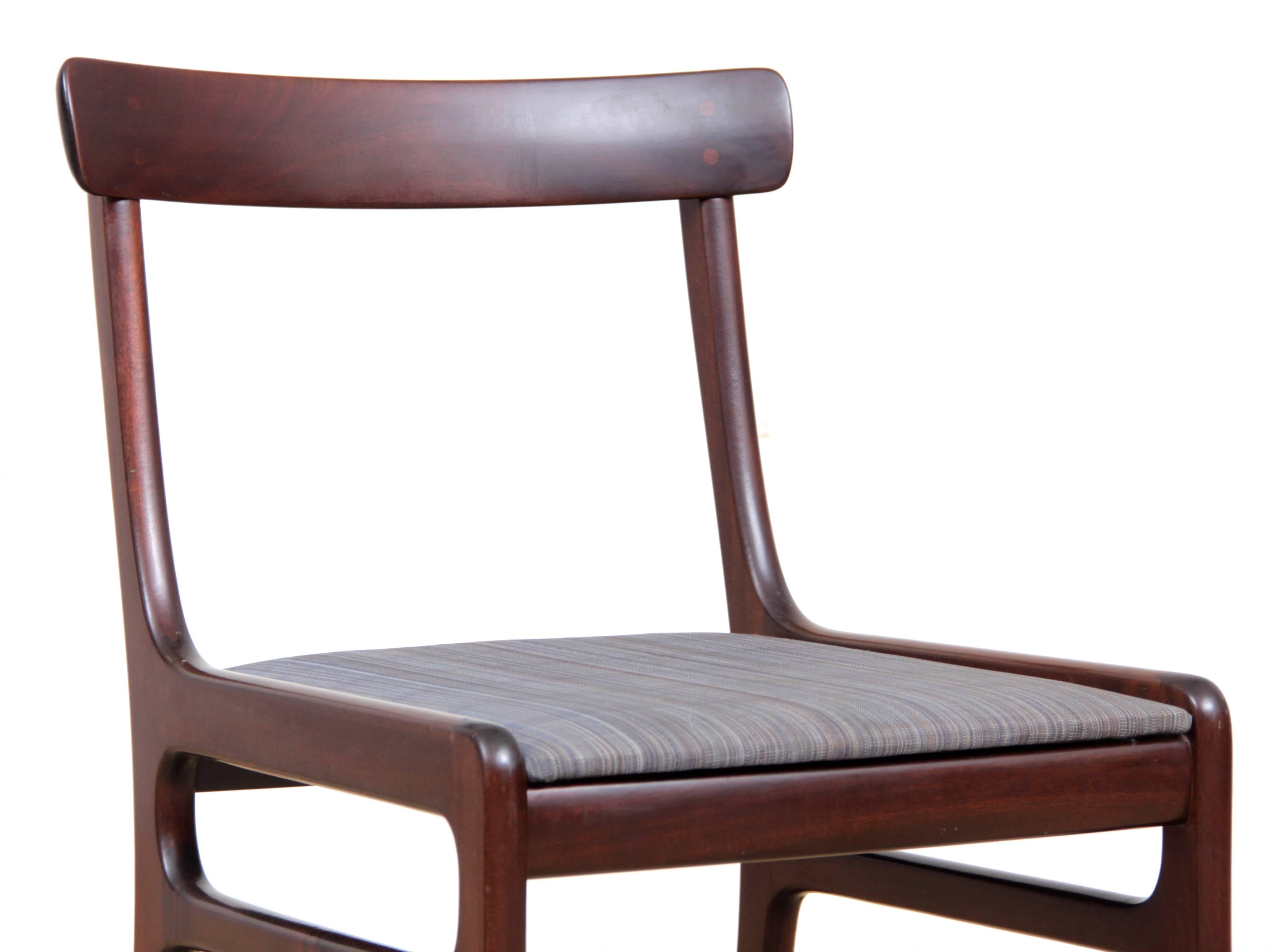 Mid-20th Century Mid-Century Modern Scandinavian Set of Six Dining Chairs Model Rungstedlund