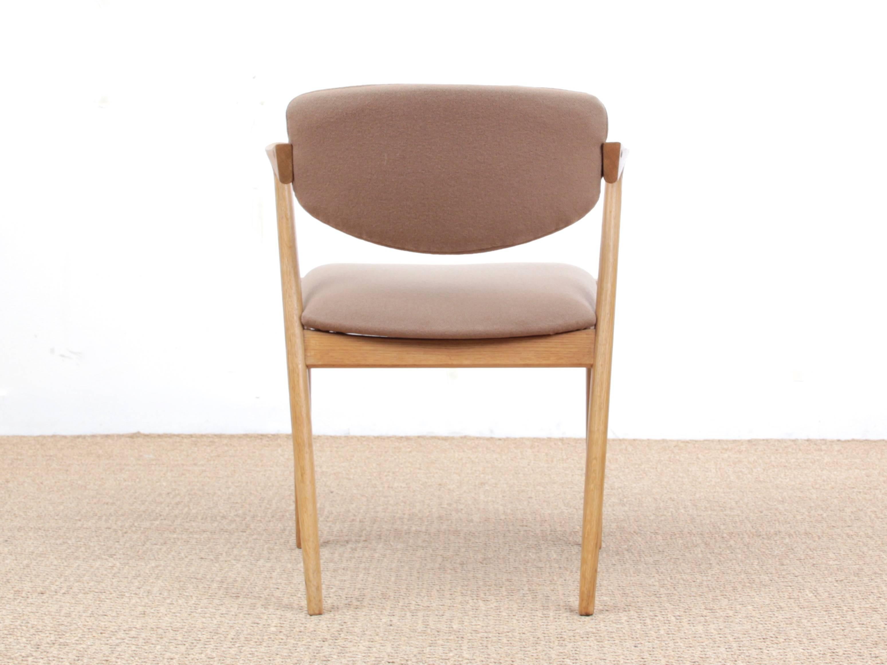 Midcentury Danish Set of Eight Kai Kristiansen Oak Chairs, Model 42 1