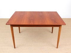 Mid-Century Modern Scandinavian Dining Table in Teak and Oak, 4/8 Seats