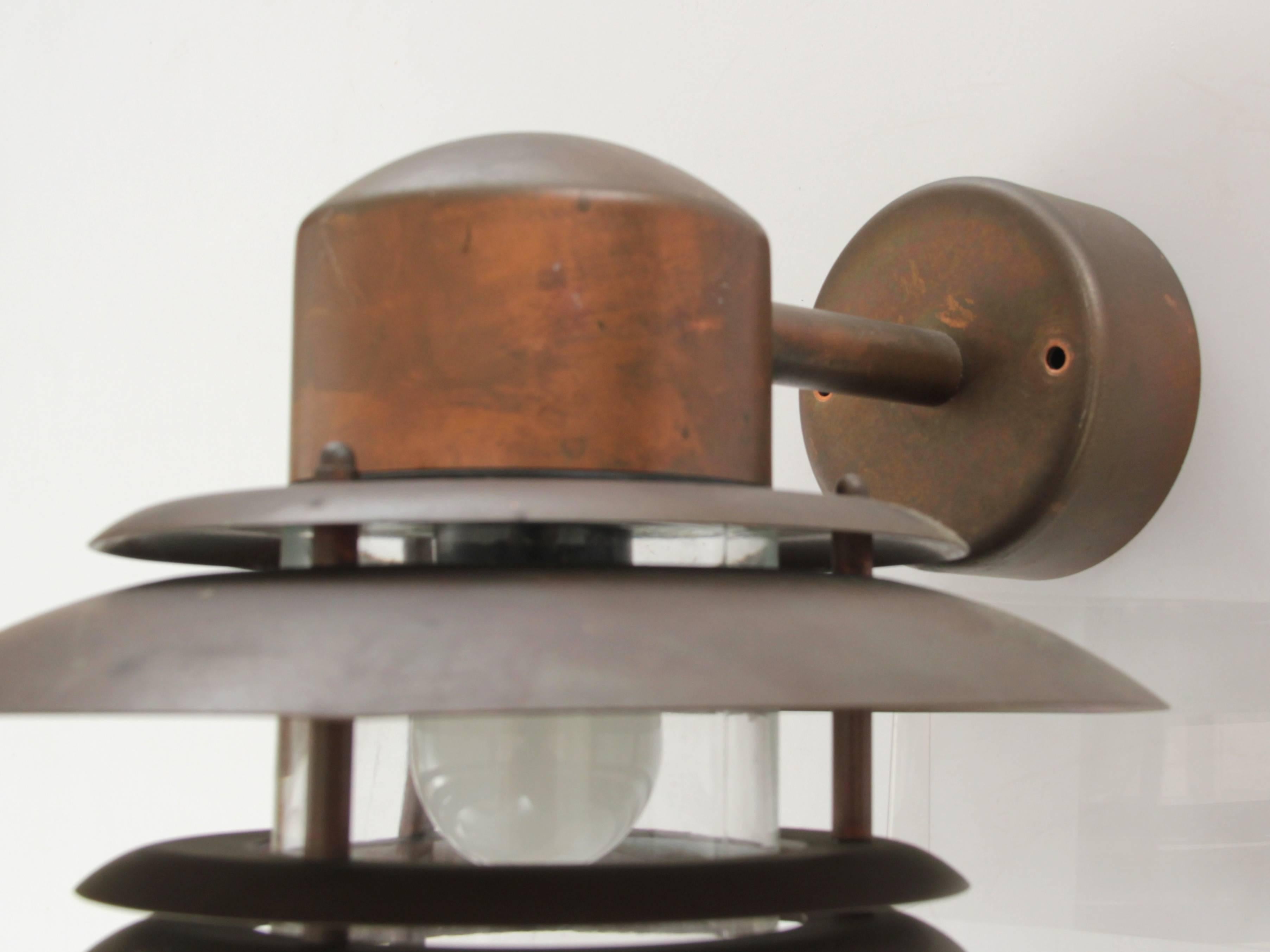 Copper Mid-Century Modern Scandinavian Outdoor Wall Lamp