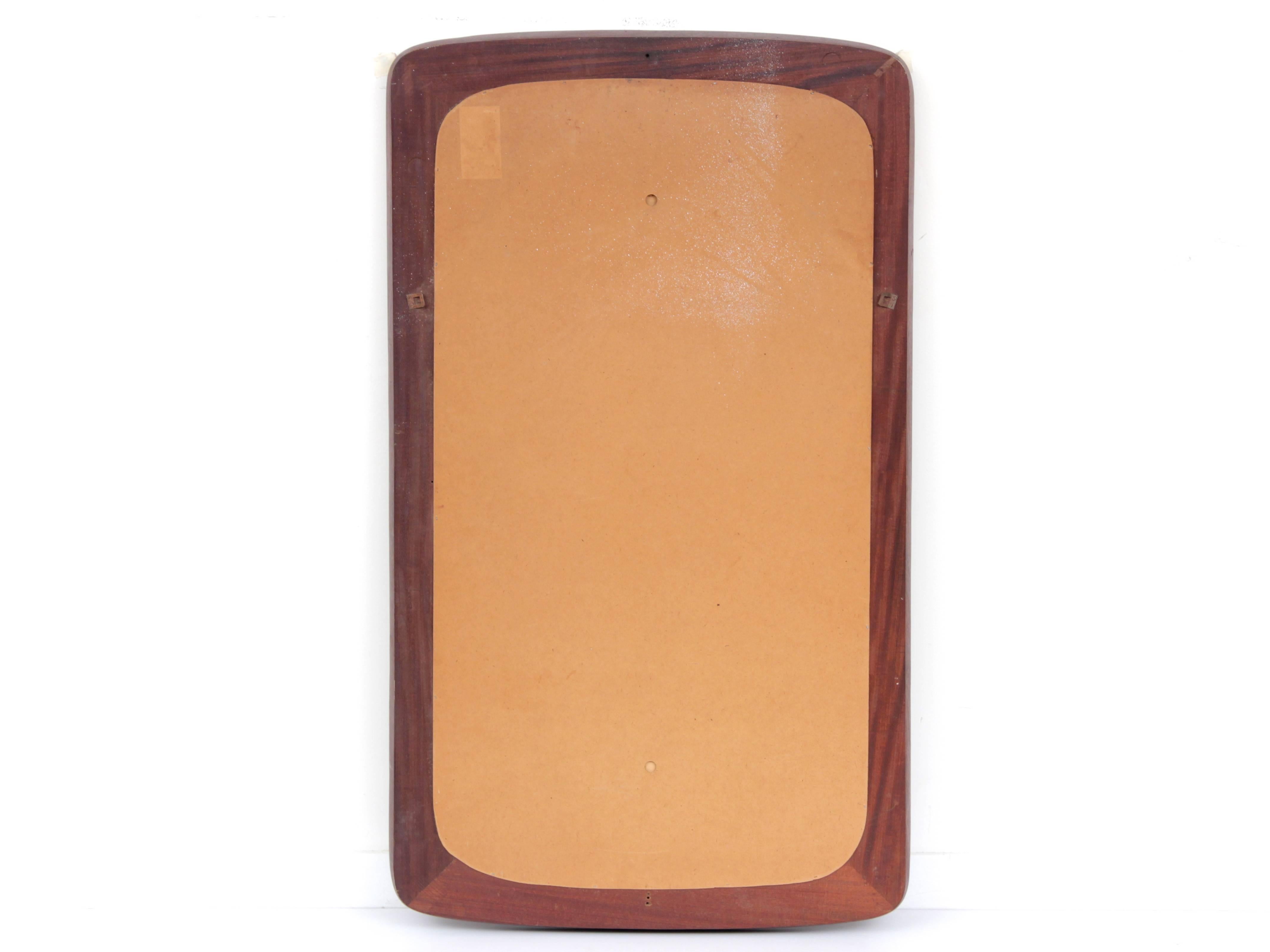 Mid-Century Modern Scandinavian Mirror in Teak In Good Condition For Sale In Courbevoie, FR