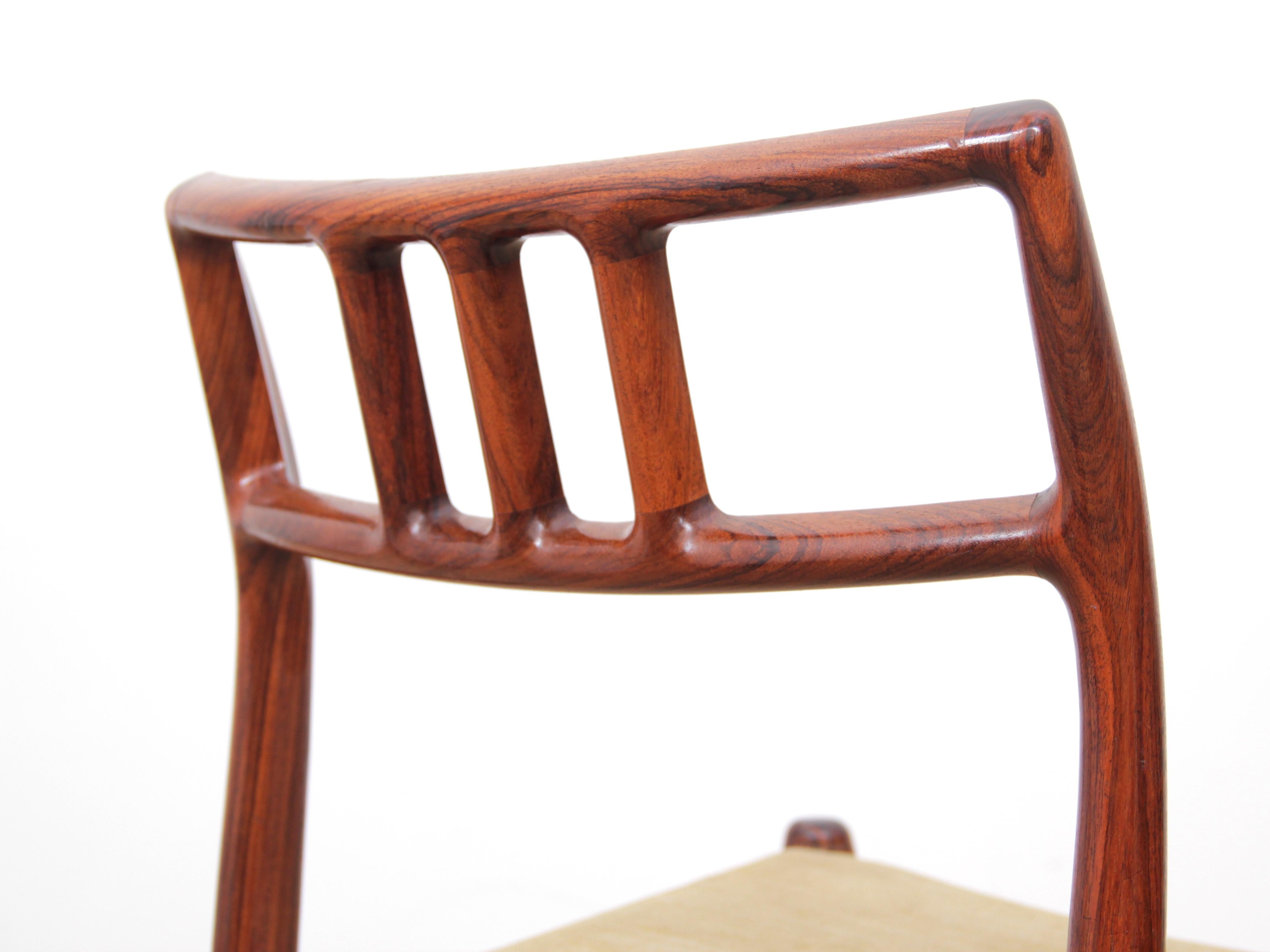 Mid-Century Modern Scandinavian Set of 6 Chairs by Niel Møller in Rosewood 7