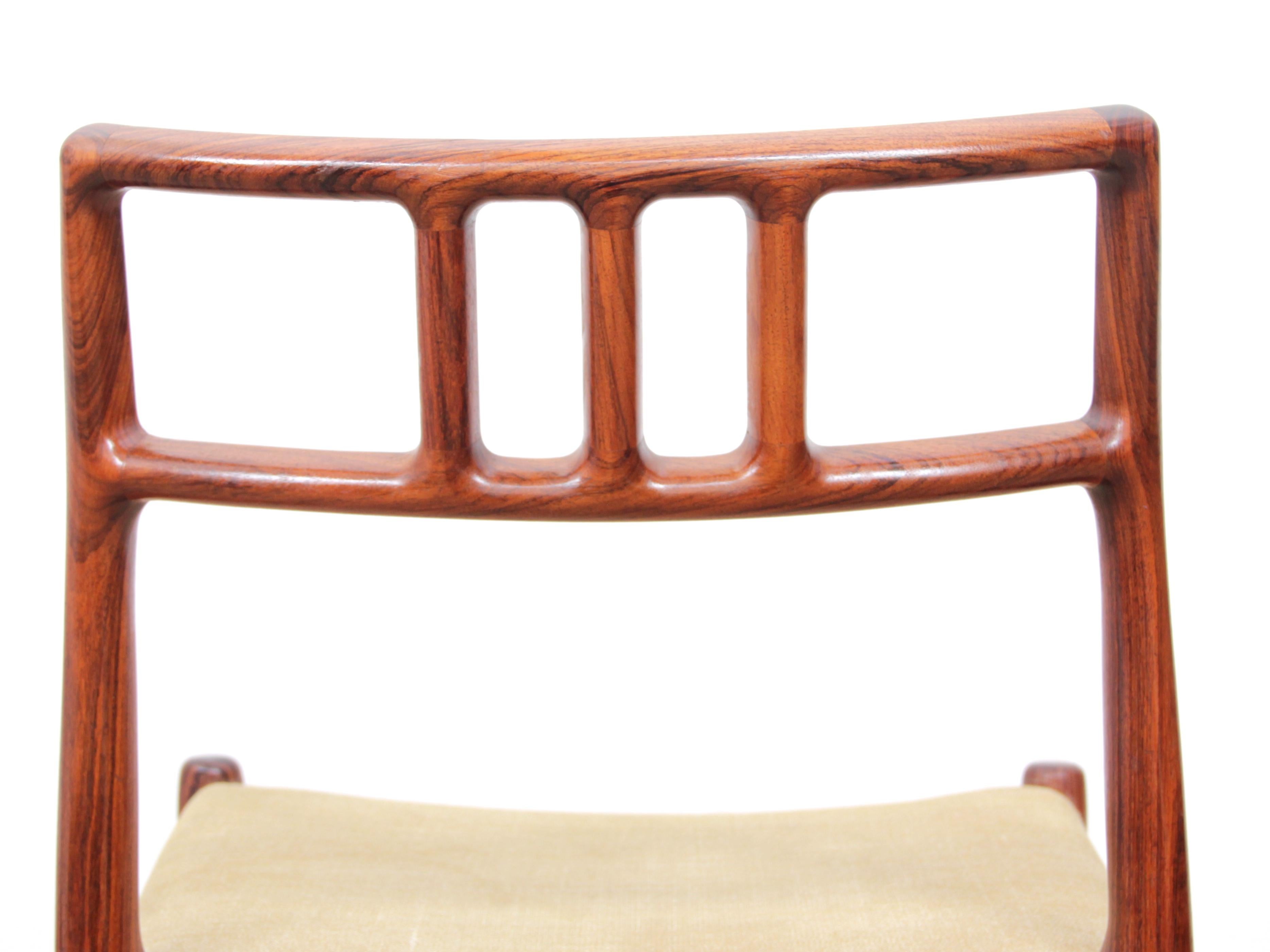 Mid-Century Modern Scandinavian Set of 6 Chairs by Niel Møller in Rosewood 8