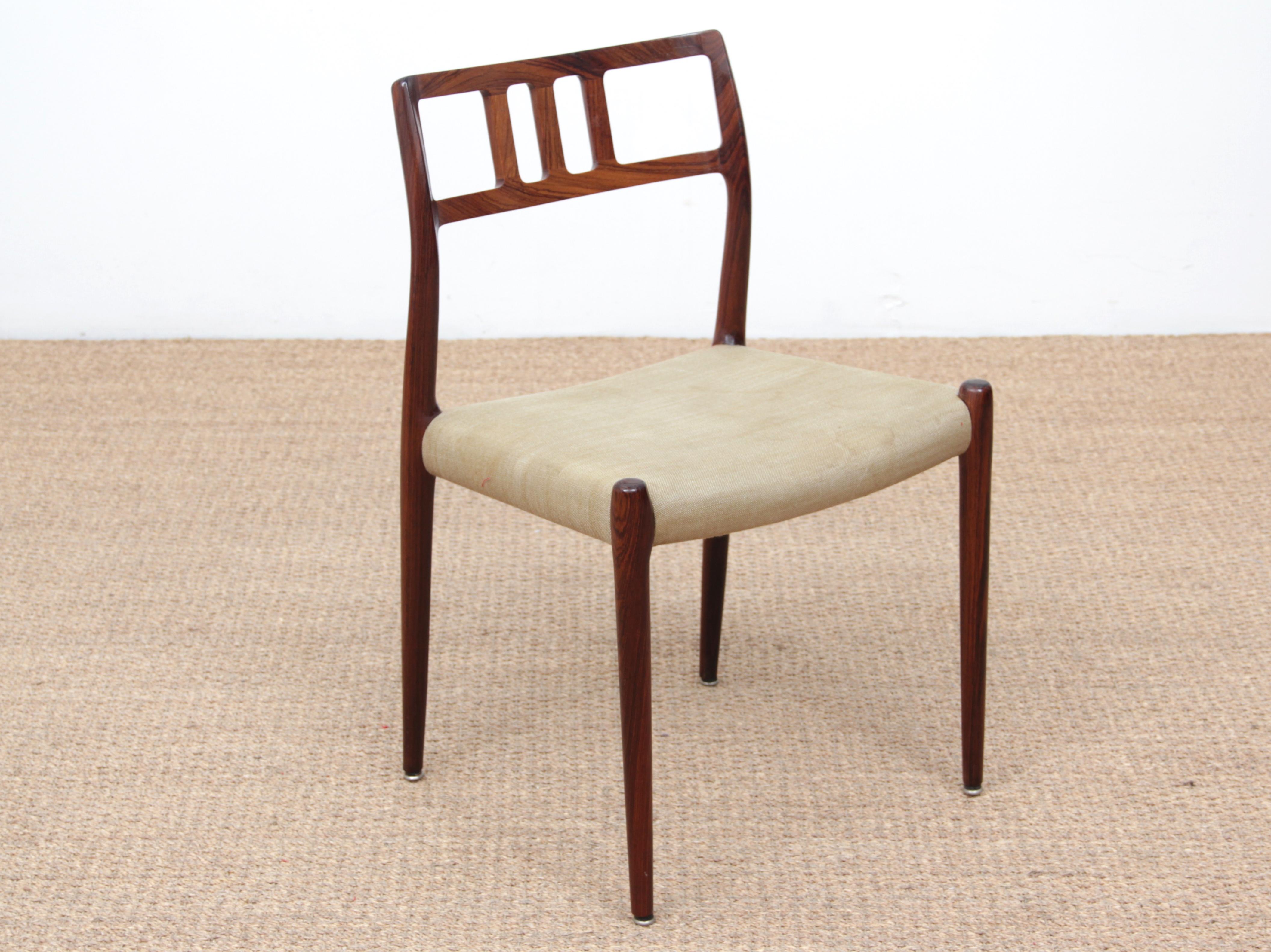 Mid-Century Modern Scandinavian Set of 6 Chairs by Niel Møller in Rosewood 3
